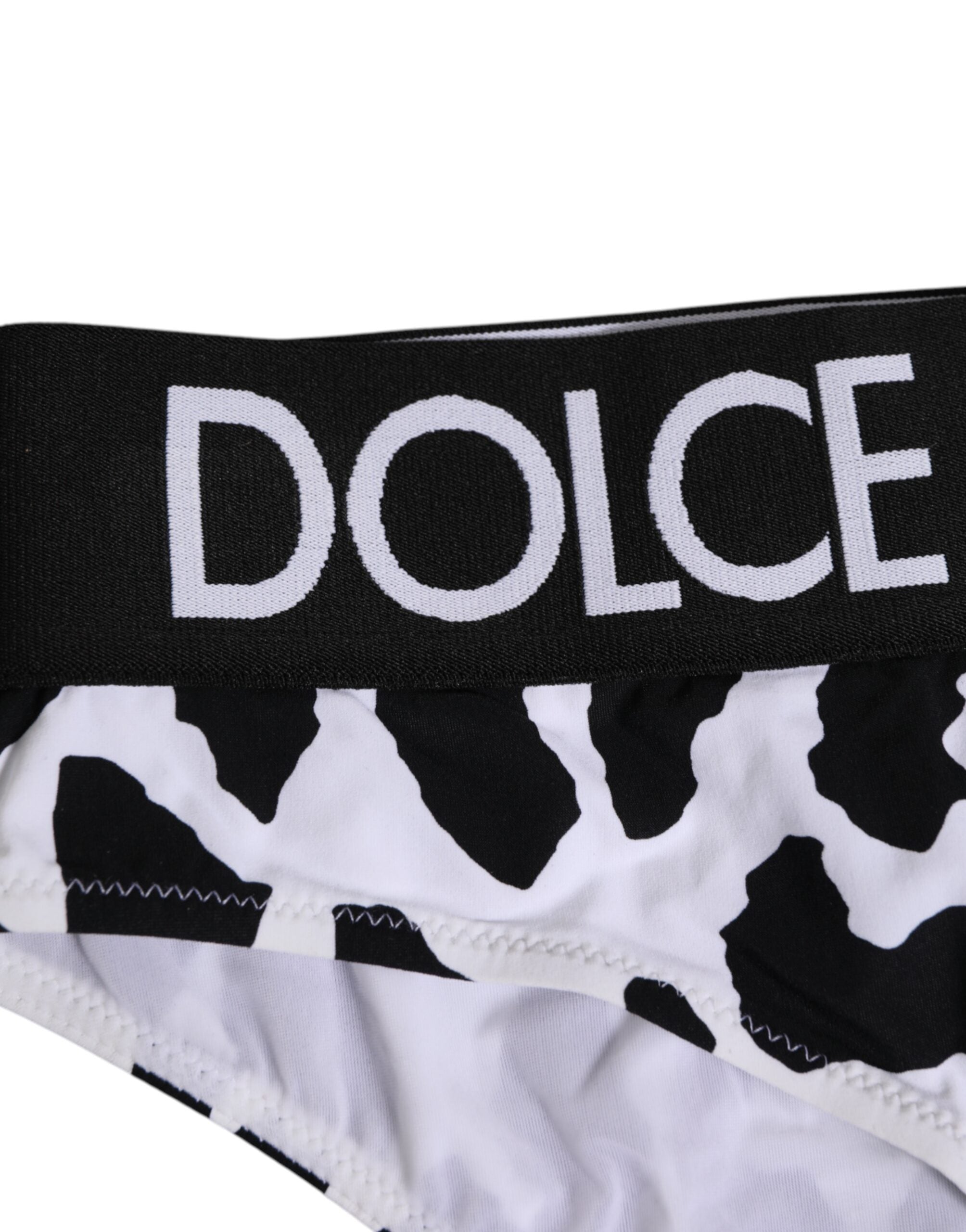 Dolce & Gabbana White Leopard Nylon High Waist Panty Underwear Dolce & Gabbana