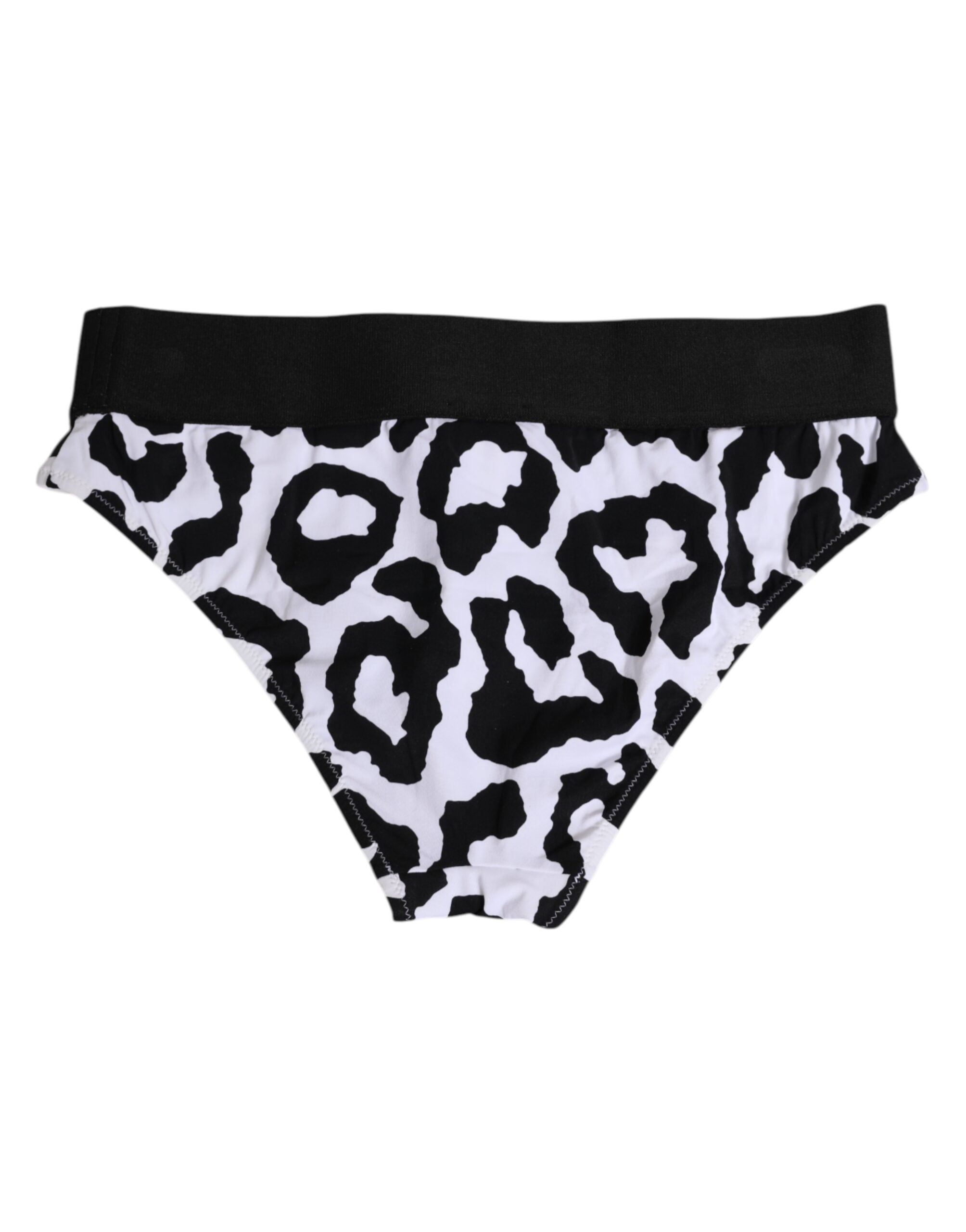 Dolce & Gabbana White Leopard Nylon High Waist Panty Underwear Dolce & Gabbana