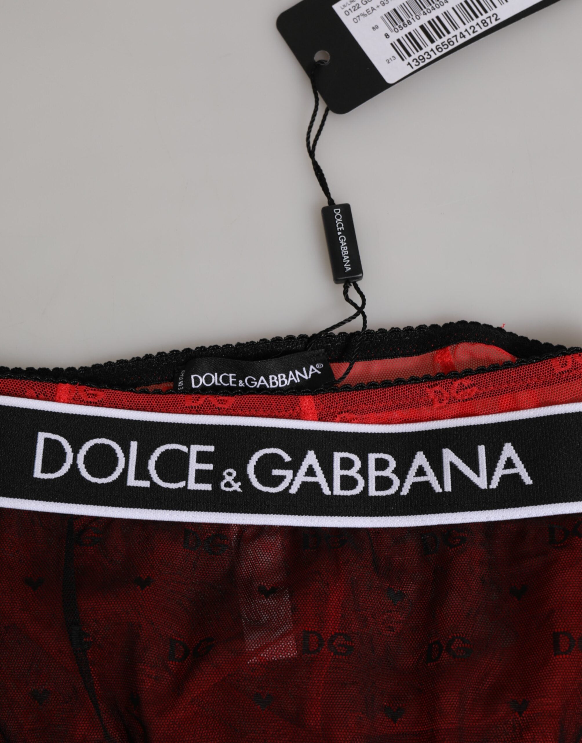 Dolce & Gabbana Black Red Nylon High Waist Girdle Underwear Dolce & Gabbana