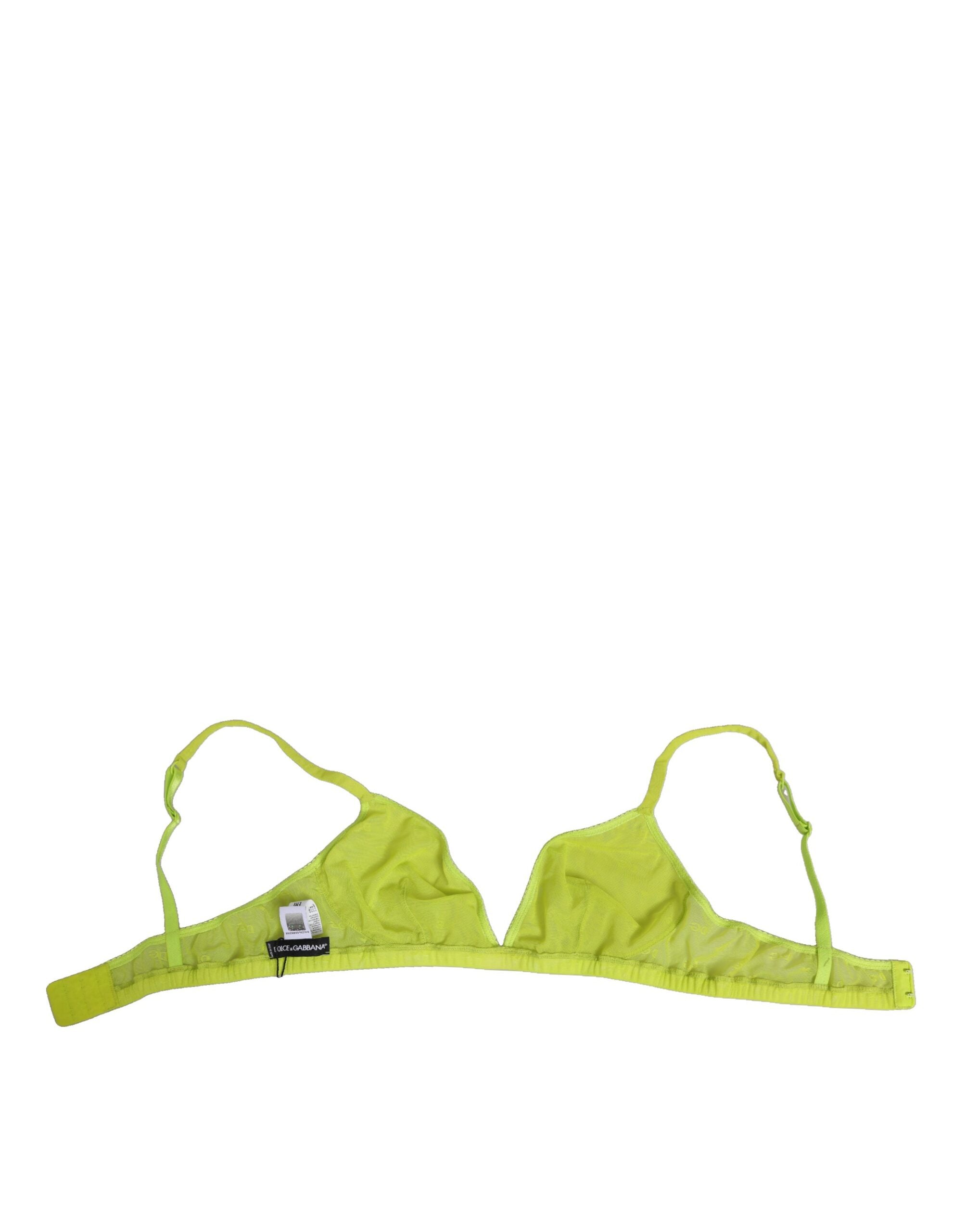 Dolce & Gabbana Yellow Green Nylon Soft Cup Brassiere  Underwear Dolce & Gabbana