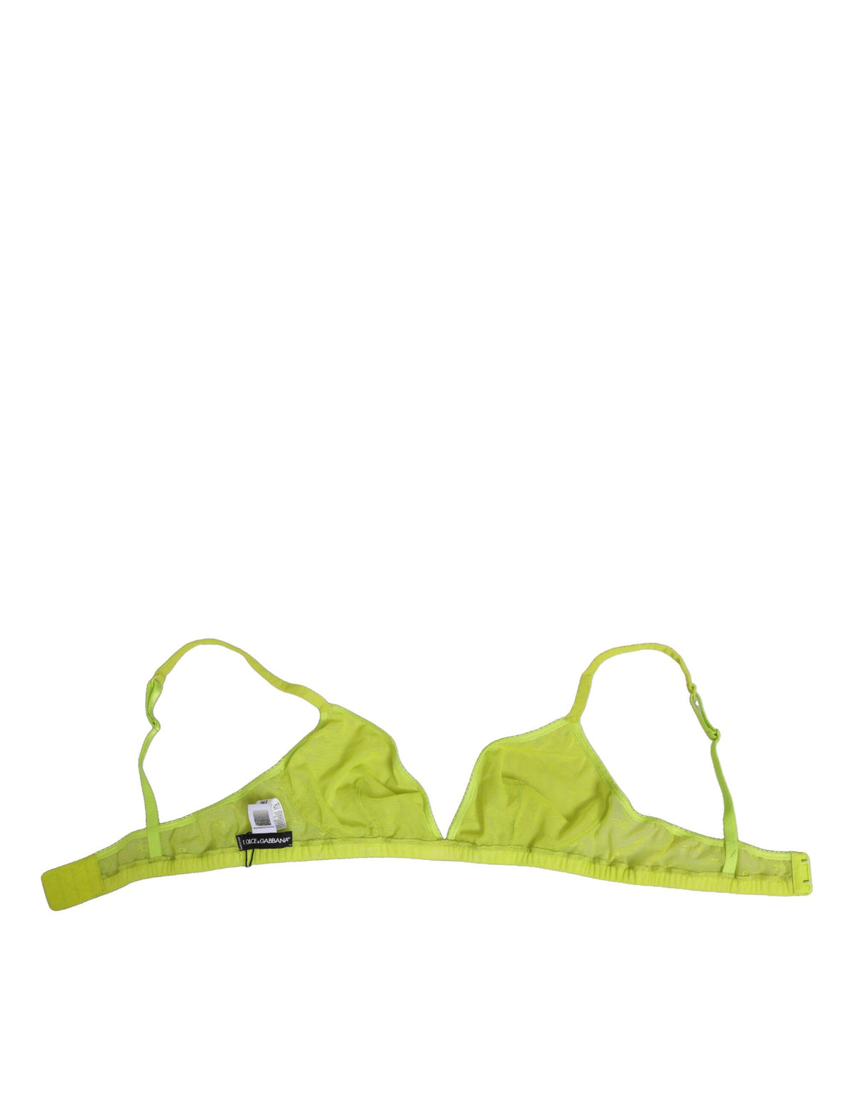 Dolce & Gabbana Yellow Green Nylon Soft Cup Brassiere  Underwear
