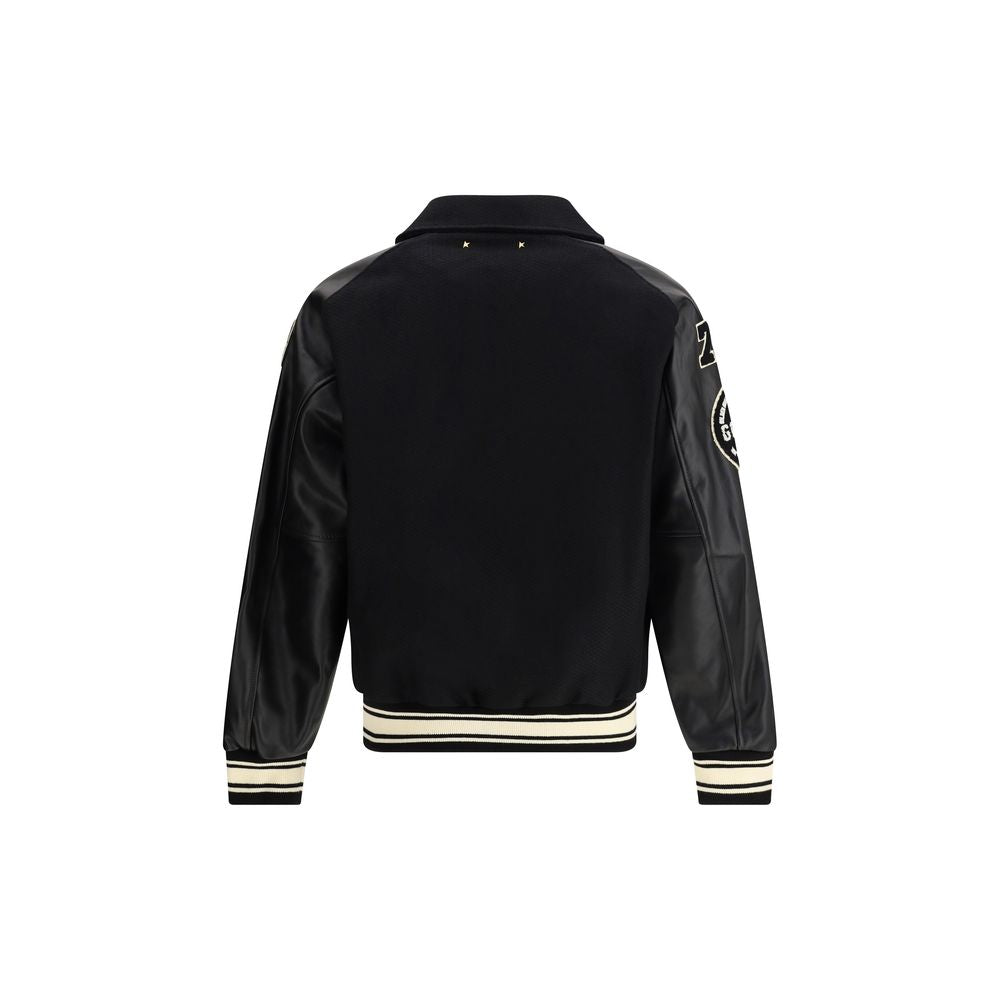 Golden Goose Black Wool Oves Aries Bomber Golden Goose