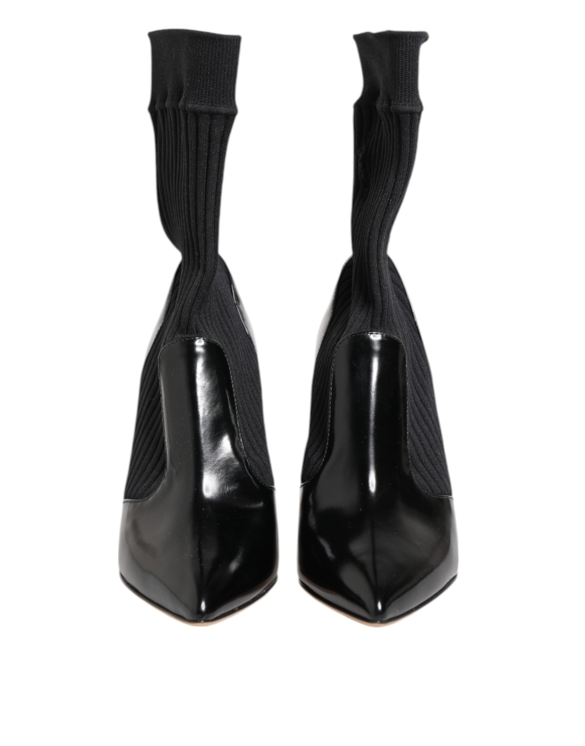 Dolce & Gabbana Black Stretch Stilettos Booties Socks Shoes Dolce & Gabbana