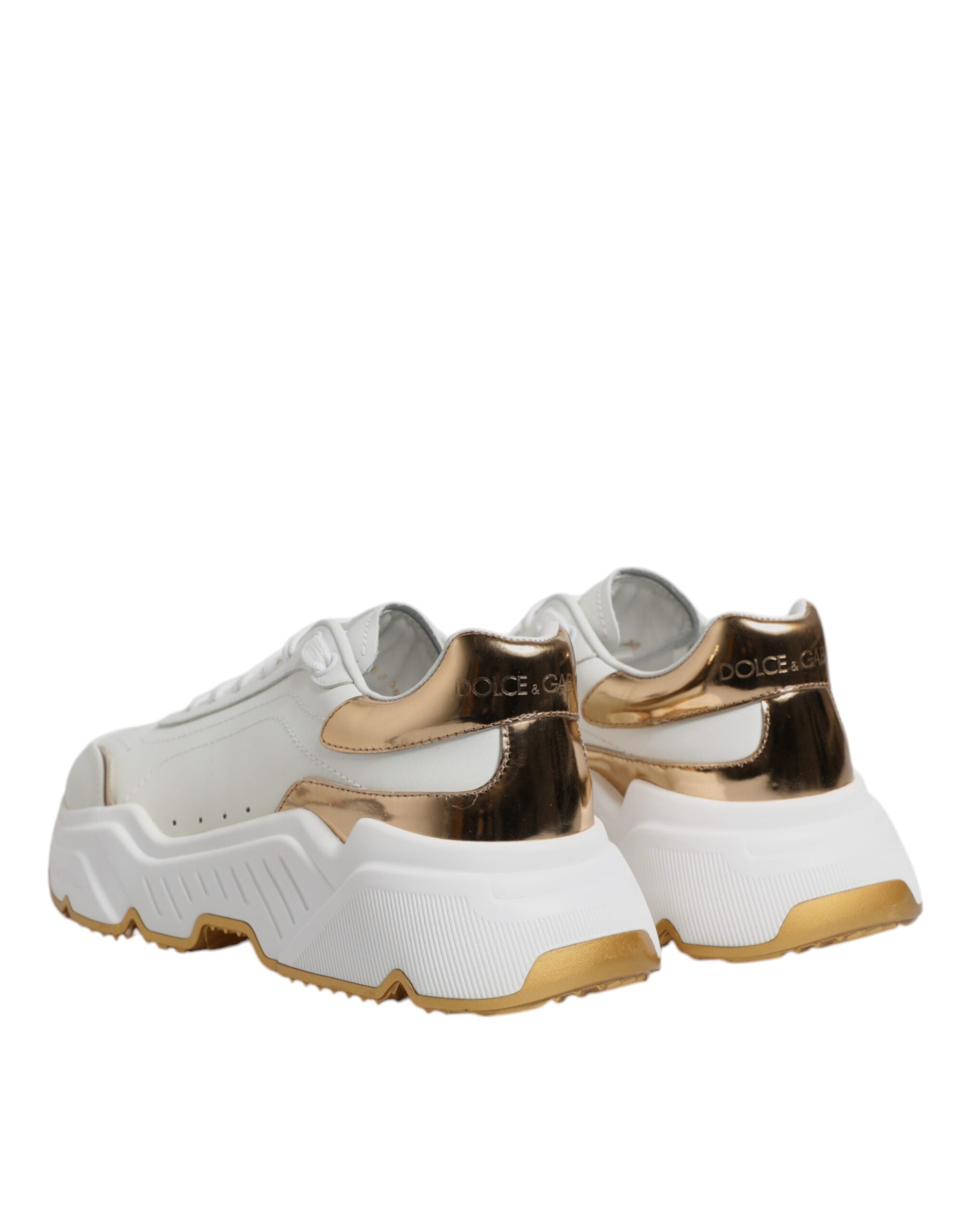 Dolce & Gabbana White Gold Daymaster Low Top Sneakers Shoes Dolce & Gabbana