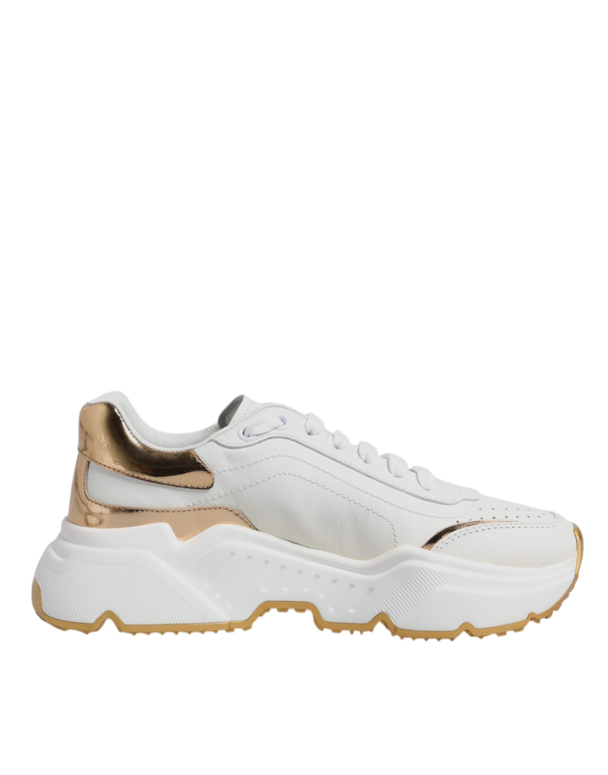 Dolce & Gabbana White Gold Daymaster Low Top Sneakers Shoes Dolce & Gabbana