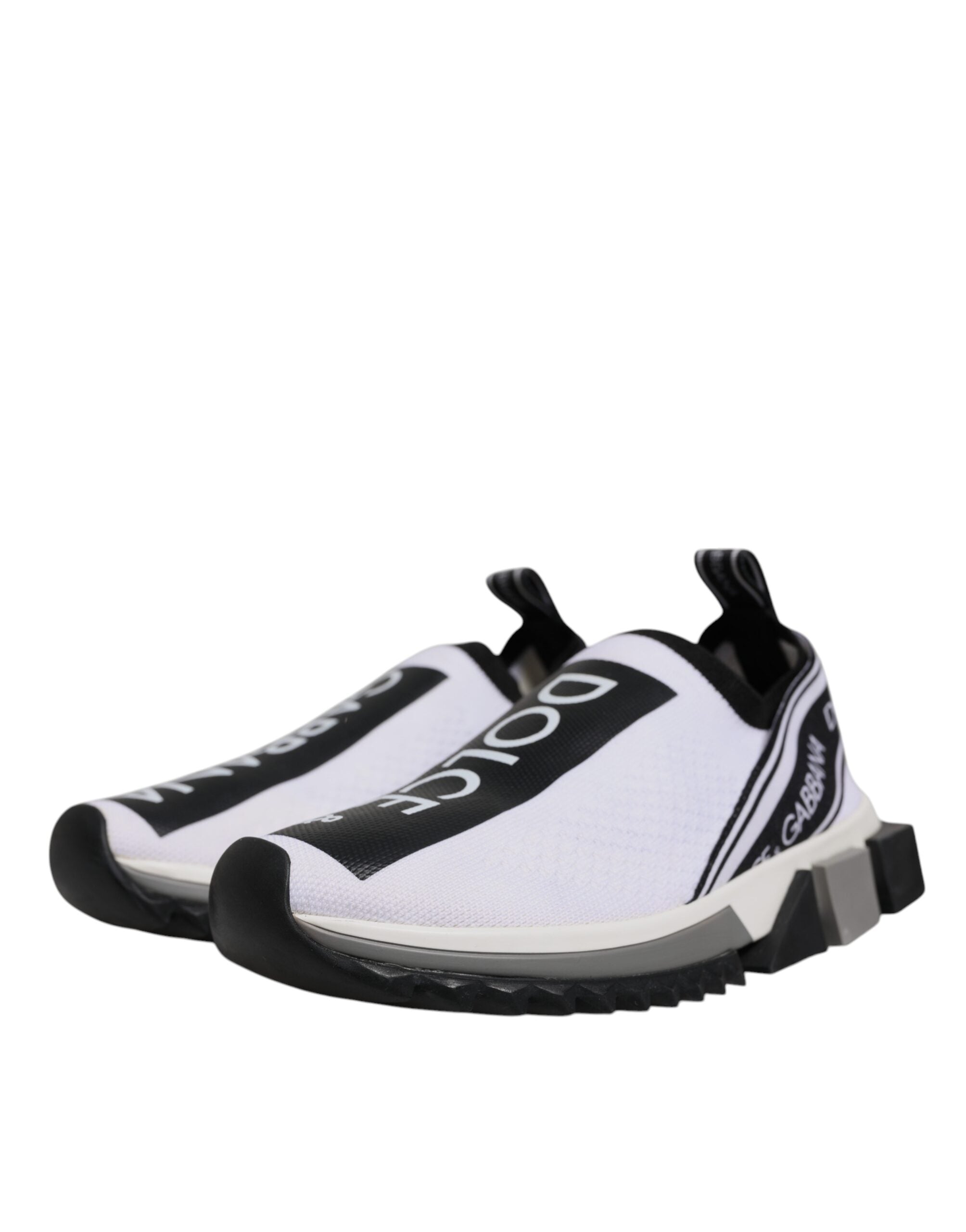 Dolce & Gabbana Black White Slip On Sorrento Sneakers Shoes Dolce & Gabbana