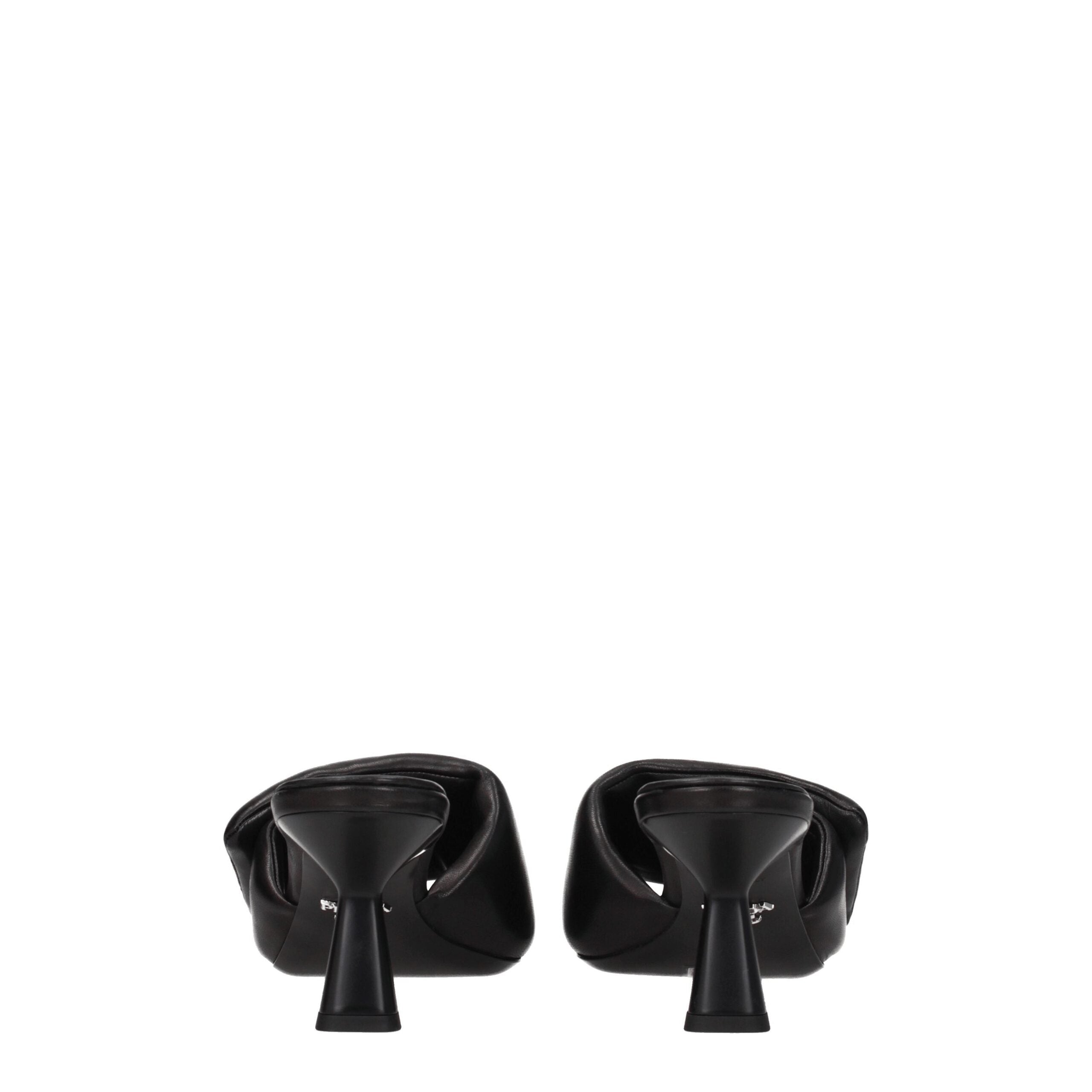 Prada Black Leather Platform Sandals Prada