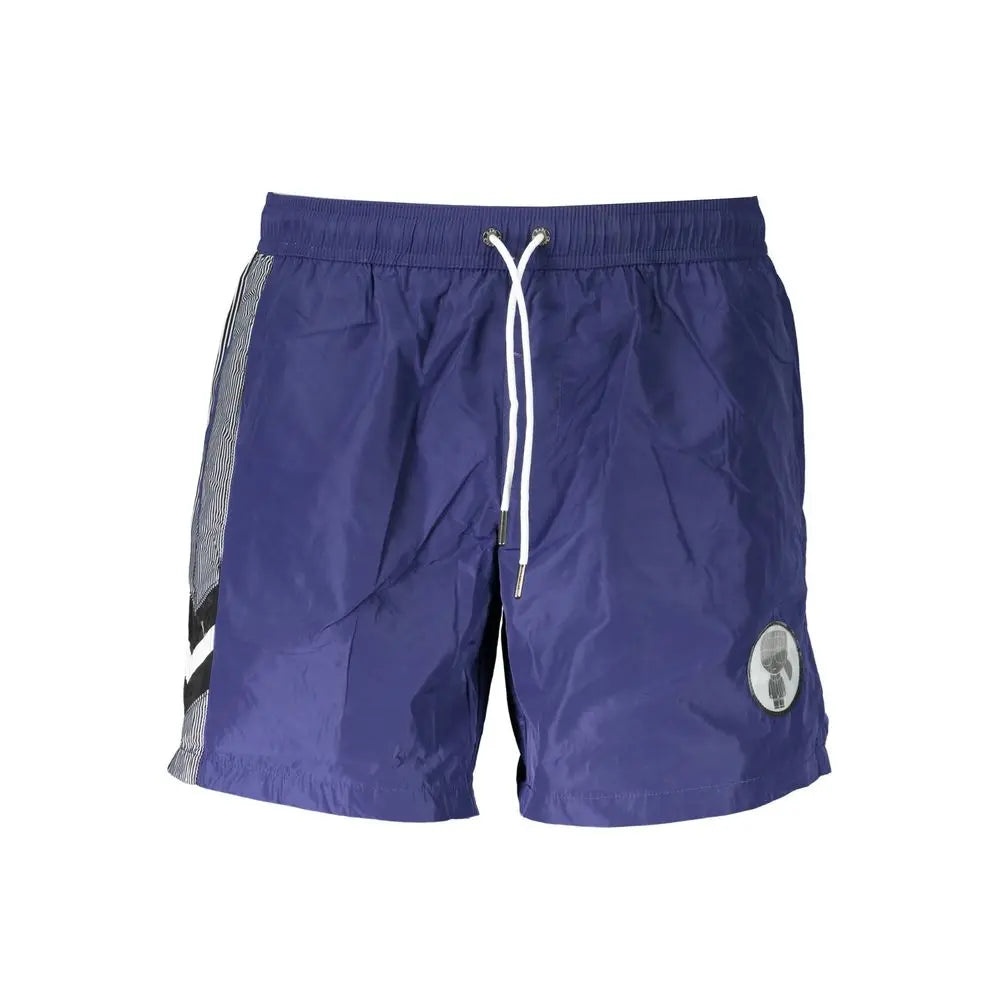Karl Lagerfeld Blue Polyester Men's Swim Boxer Karl Lagerfeld