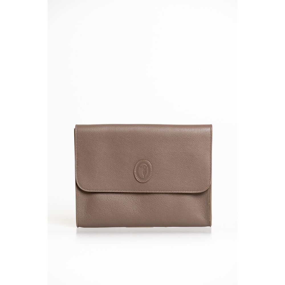 Trussardi Brown Polyester Men Clutch Trussardi