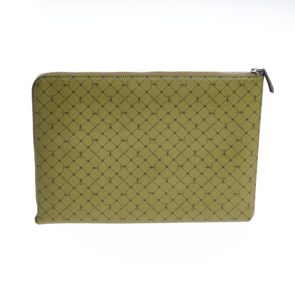 Trussardi Green Leather Men Clutch Trussardi