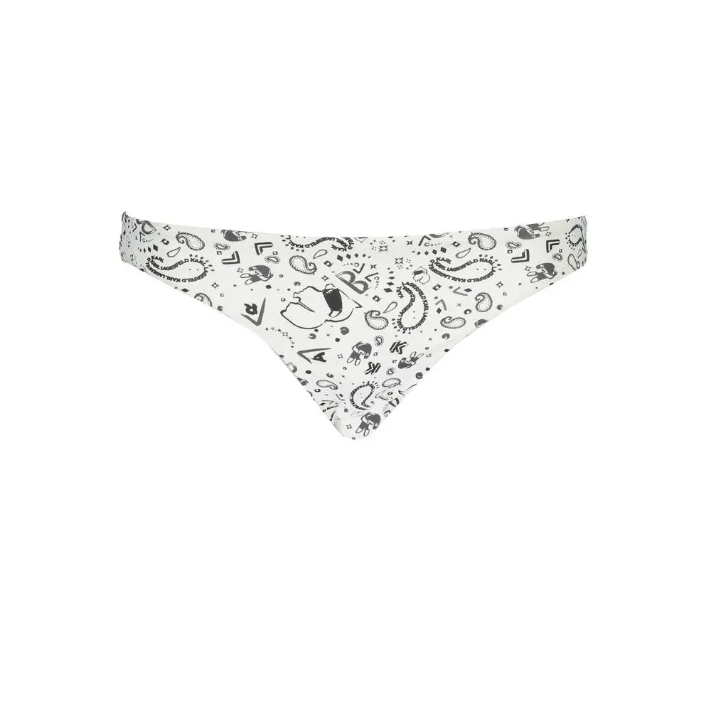 Karl Lagerfeld White Polyamide Women Swim Brief Karl Lagerfeld