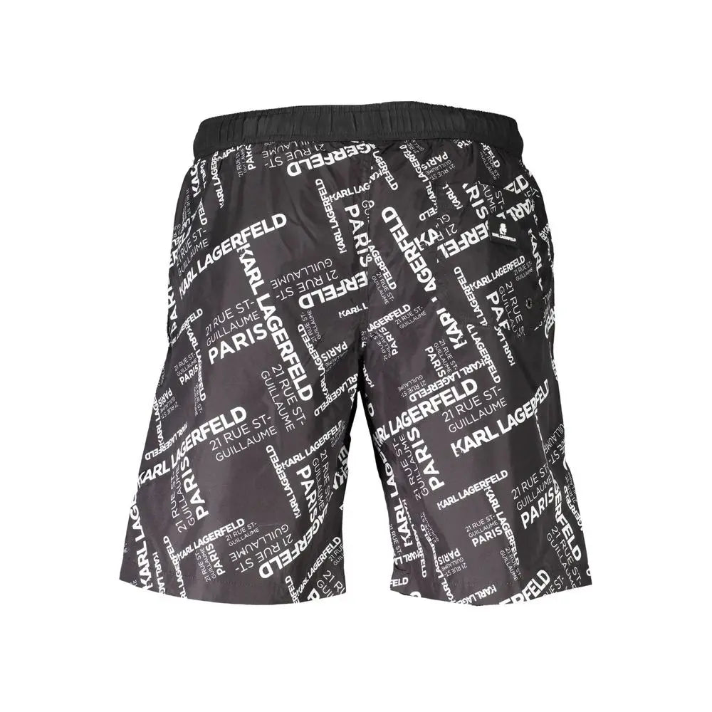 Karl Lagerfeld Nero Polyester Men Swimwear Boxer Karl Lagerfeld