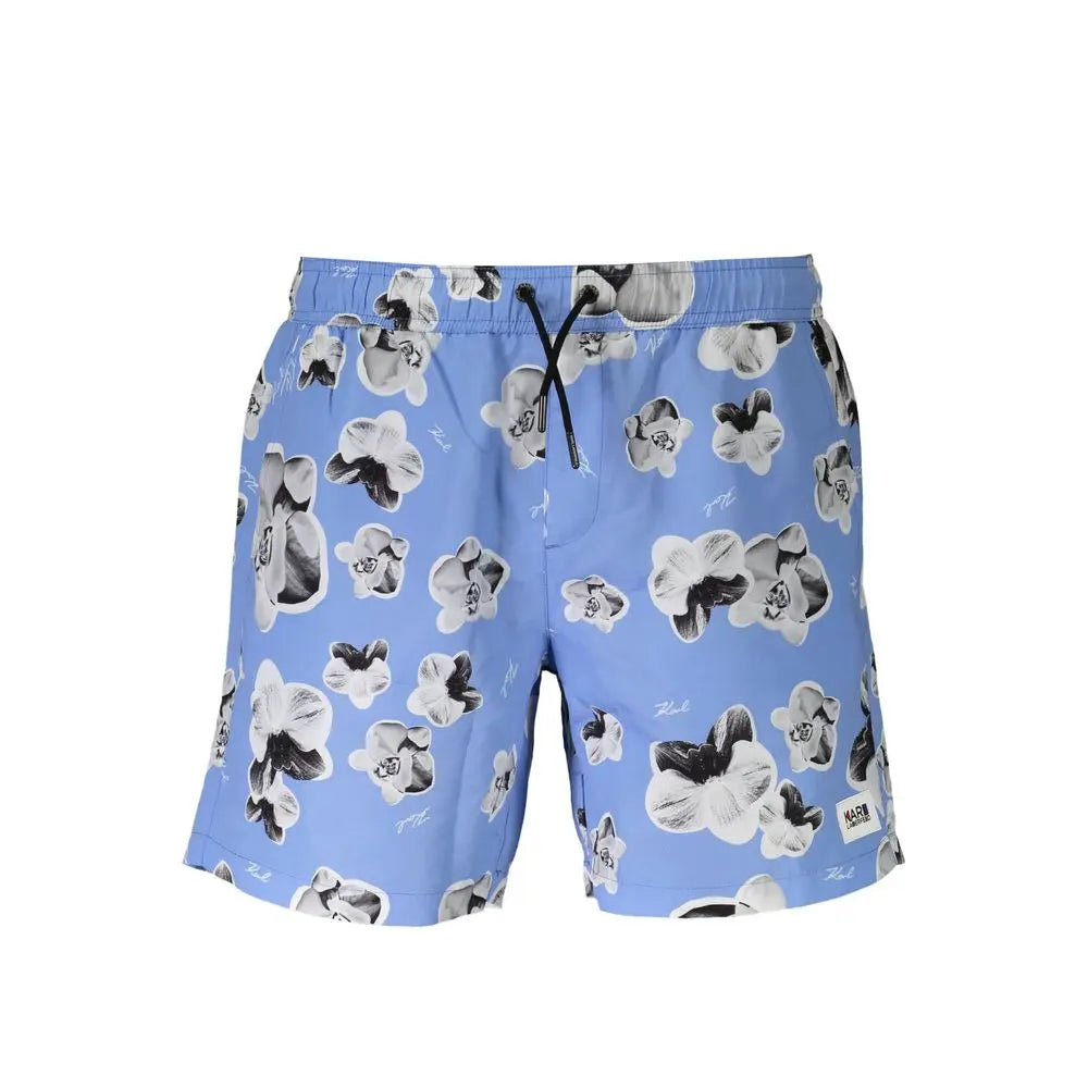 Karl Lagerfeld Azzurro Polyester Men Swim Boxer Karl Lagerfeld