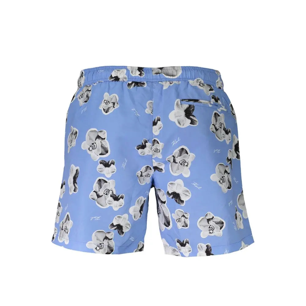Karl Lagerfeld Azzurro Polyester Men Swim Boxer Karl Lagerfeld
