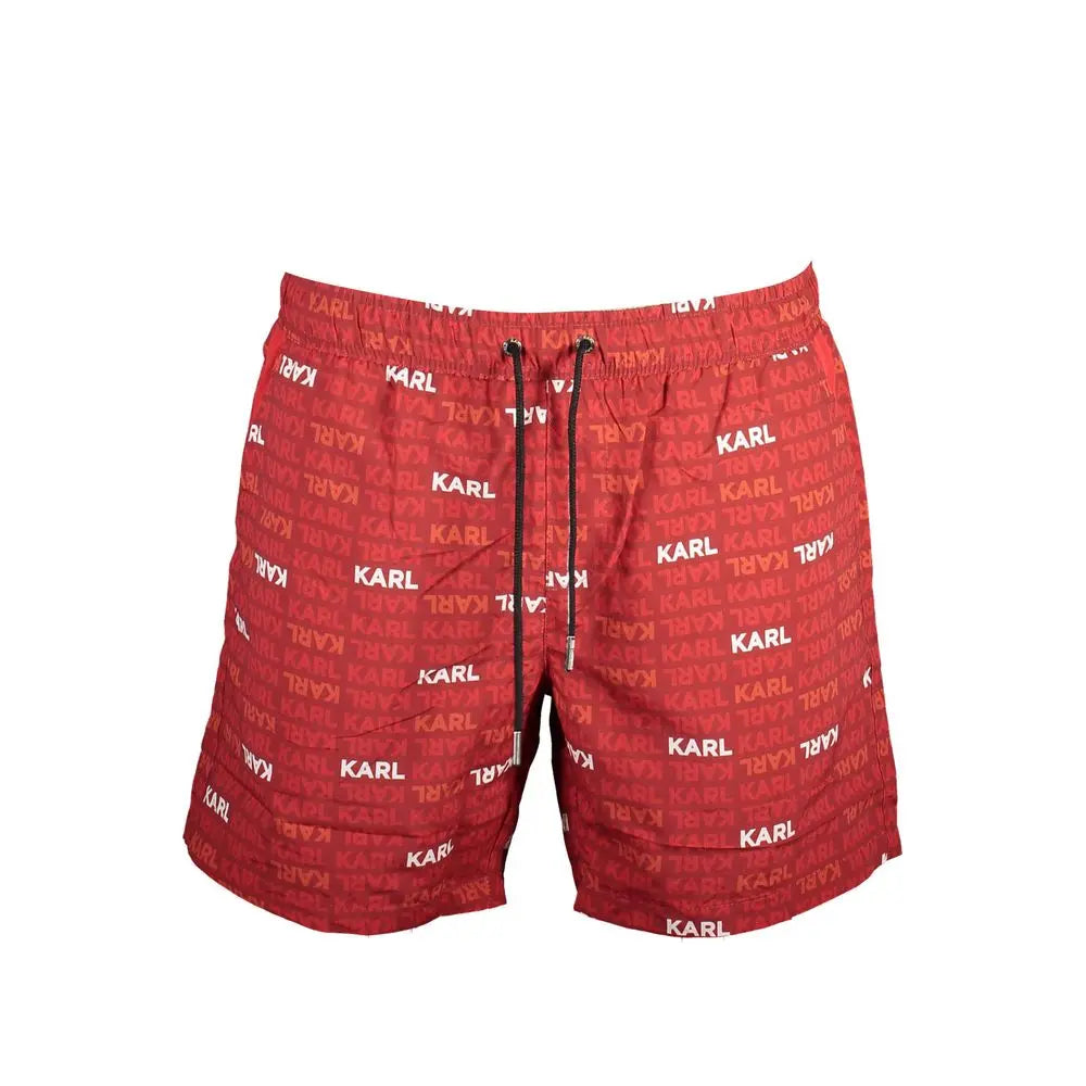 Karl Lagerfeld Rosso Polyester Men Swim Boxer Karl Lagerfeld