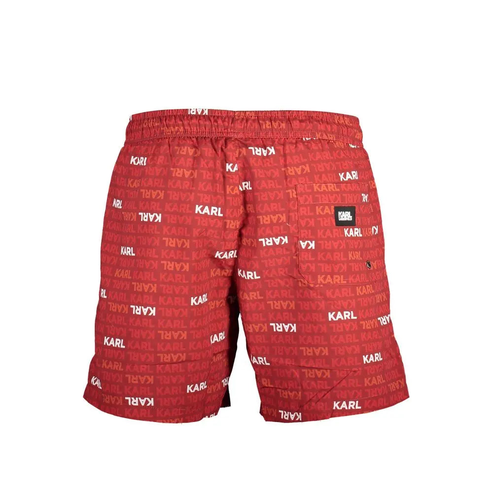 Karl Lagerfeld Rosso Polyester Men Swim Boxer Karl Lagerfeld