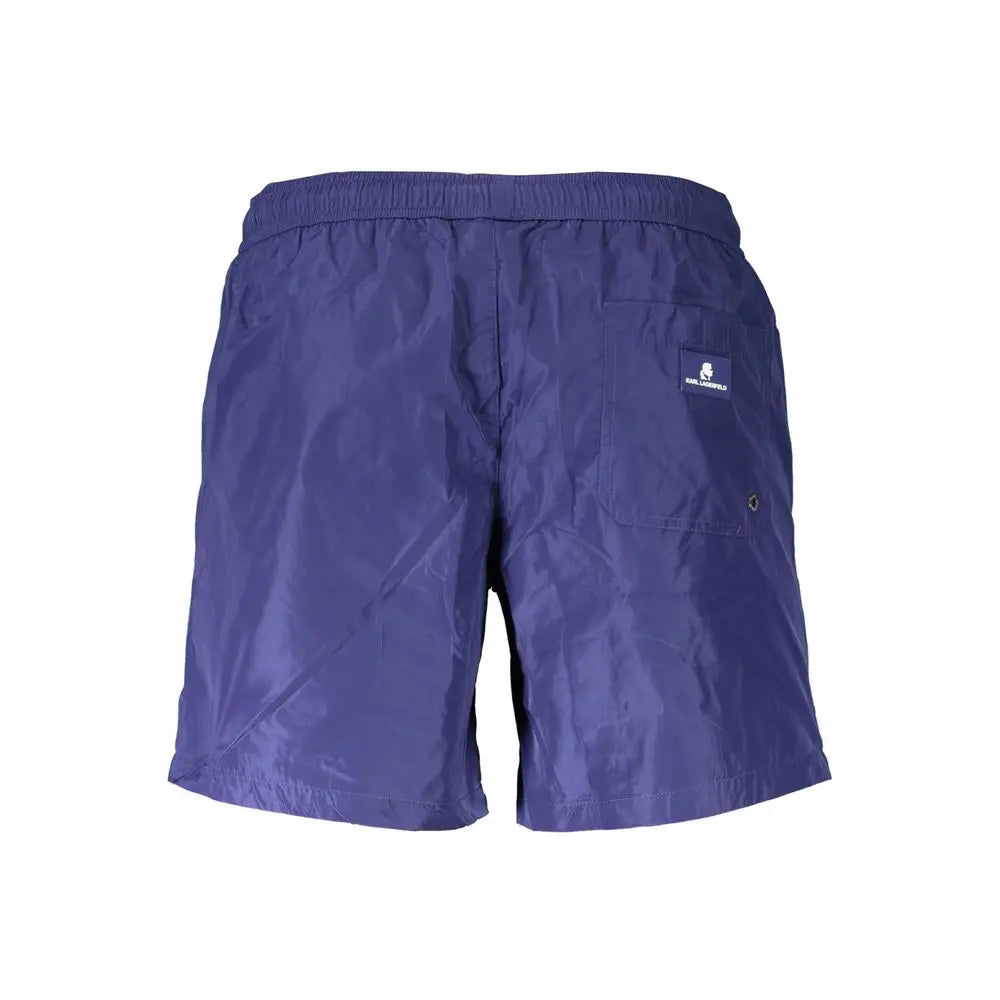 Karl Lagerfeld Blu Polyester Men's Swim Boxer Karl Lagerfeld
