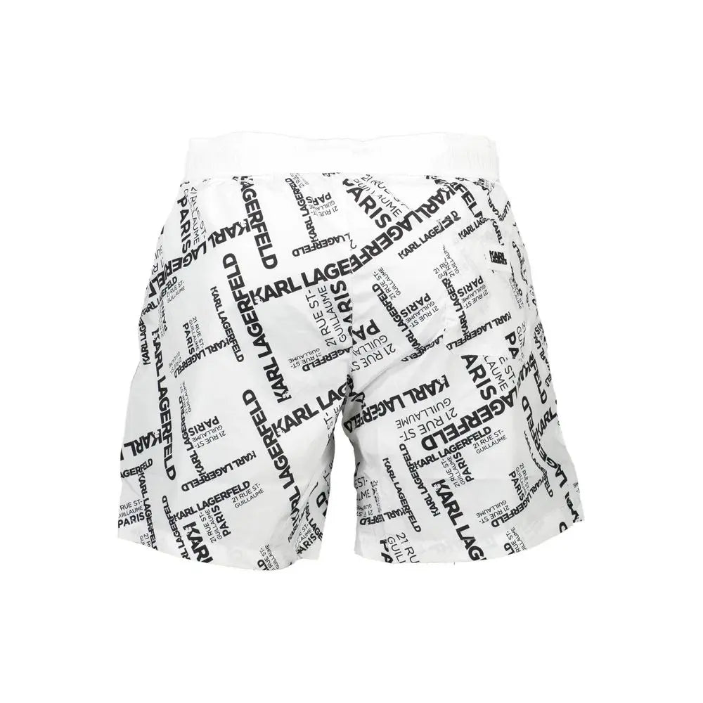 Karl Lagerfeld White Polyester Men's Swim Boxer Karl Lagerfeld