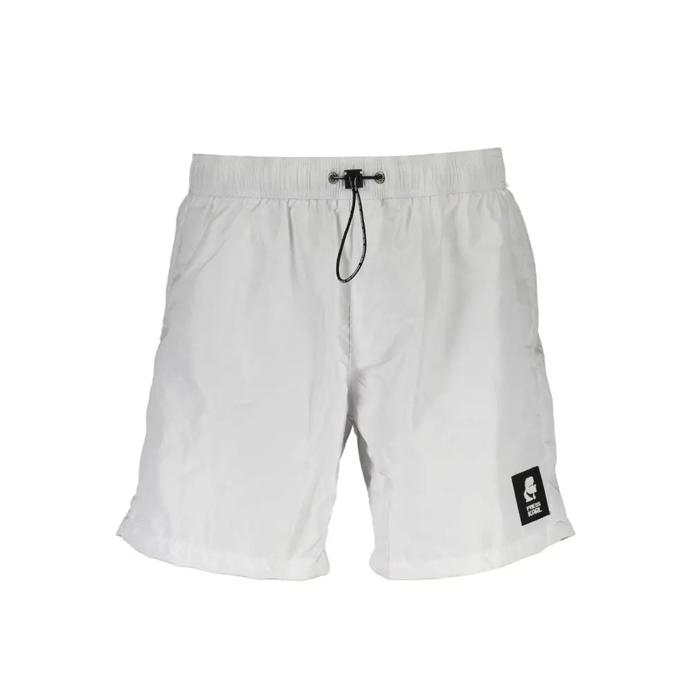 Karl Lagerfeld White Polyester Men's Swim Boxer Karl Lagerfeld