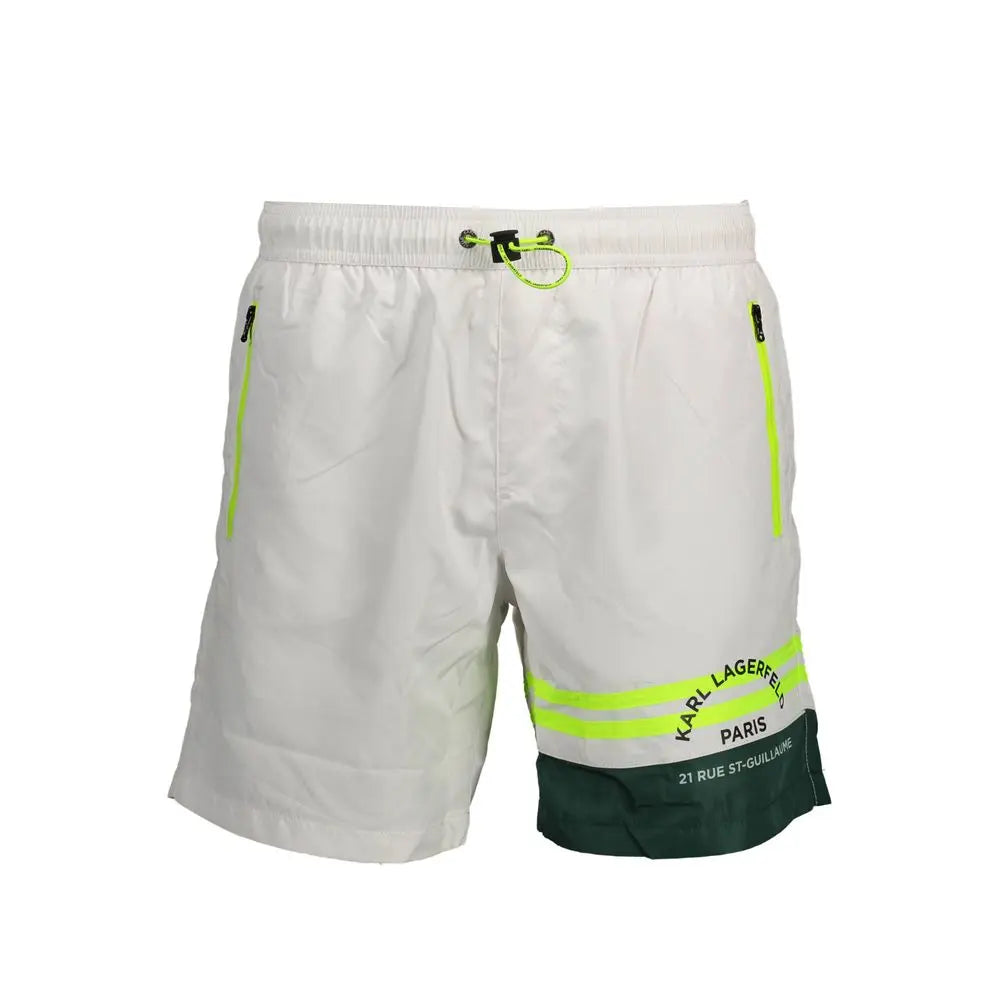 Karl Lagerfeld White Polyester Men's Swim Boxer Karl Lagerfeld