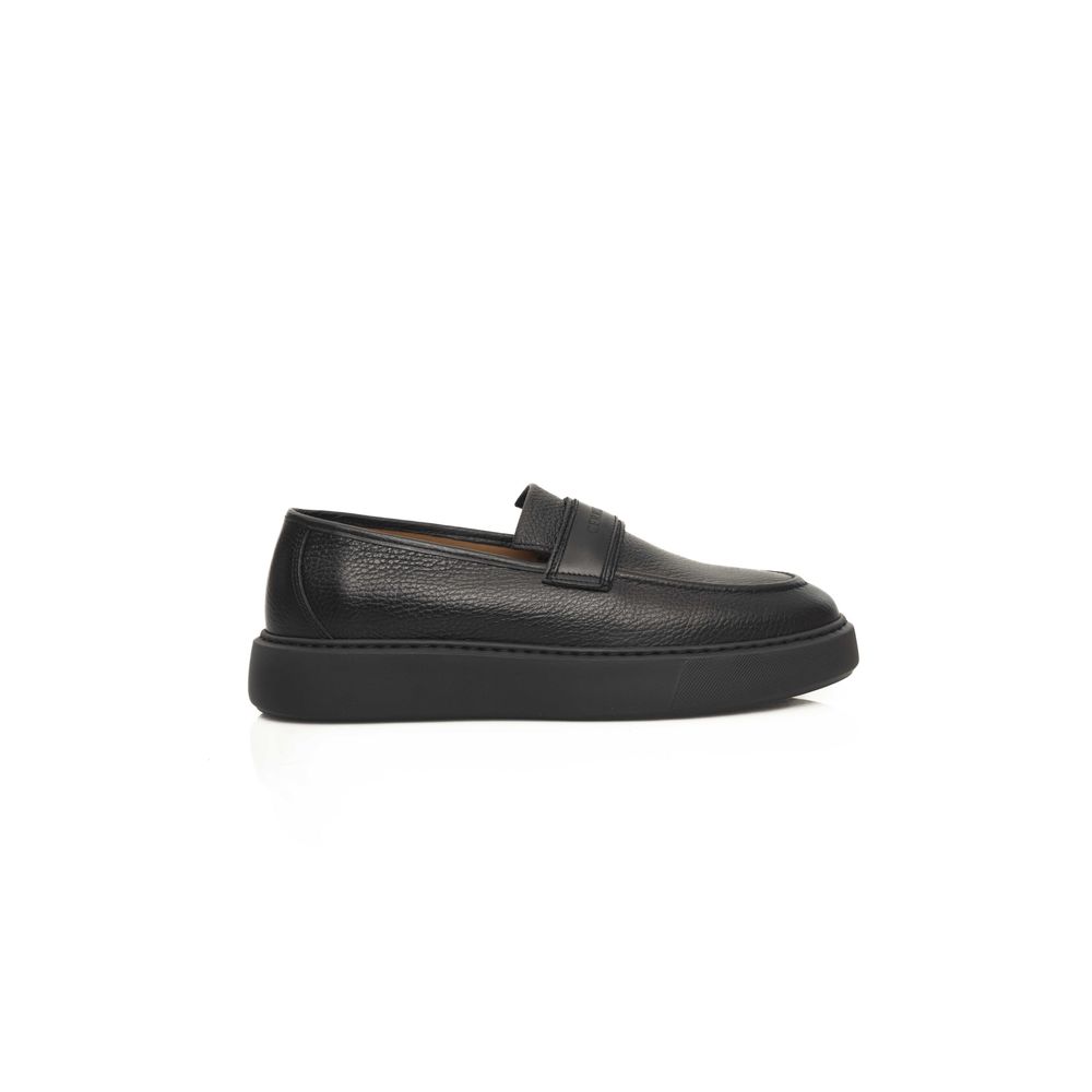 Cerruti 1881 Black Leather Men Loafer Cerruti 1881