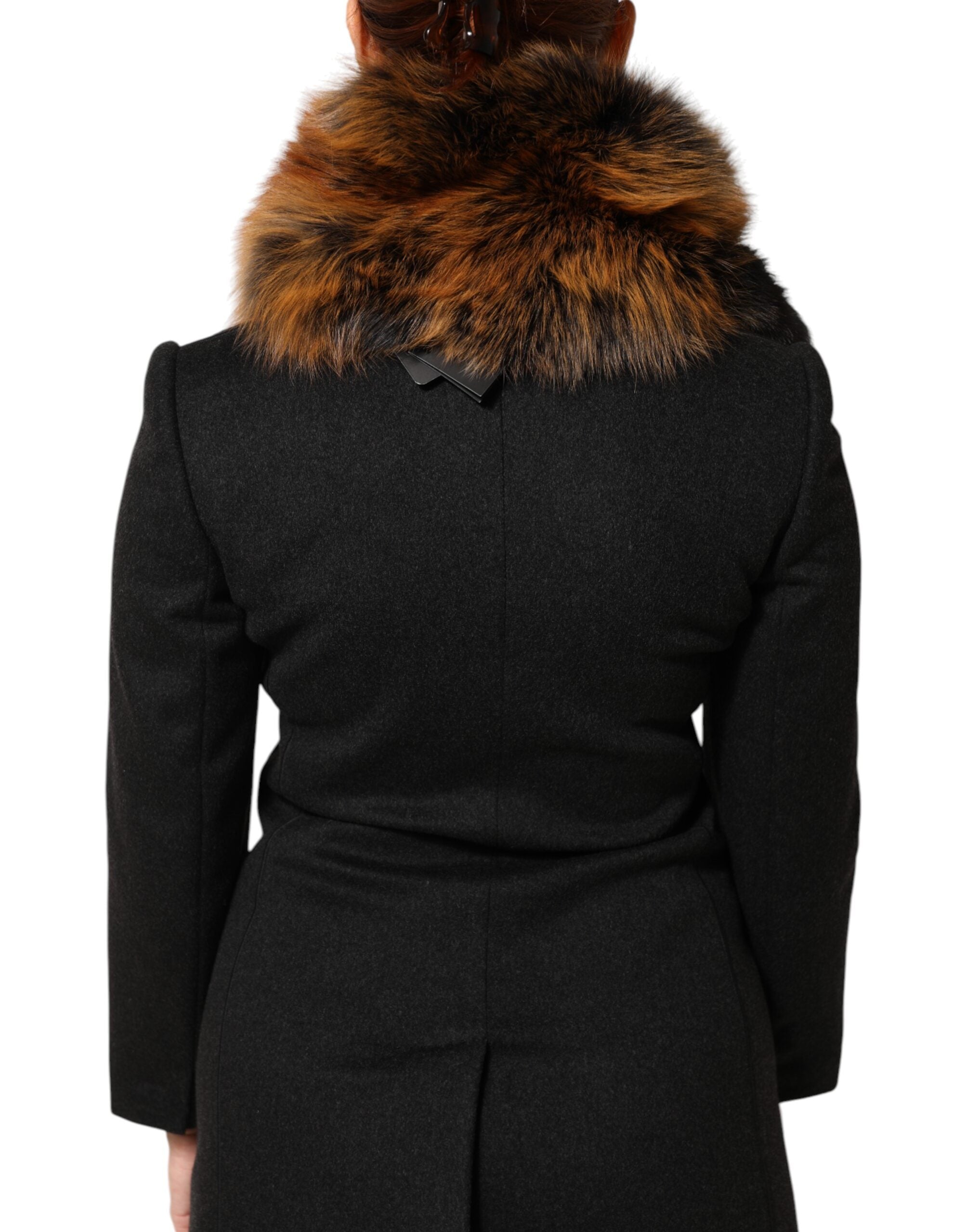 Dolce & Gabbana Brown Red Fox Fur Neck Cashmere Warmer Scarf Dolce & Gabbana