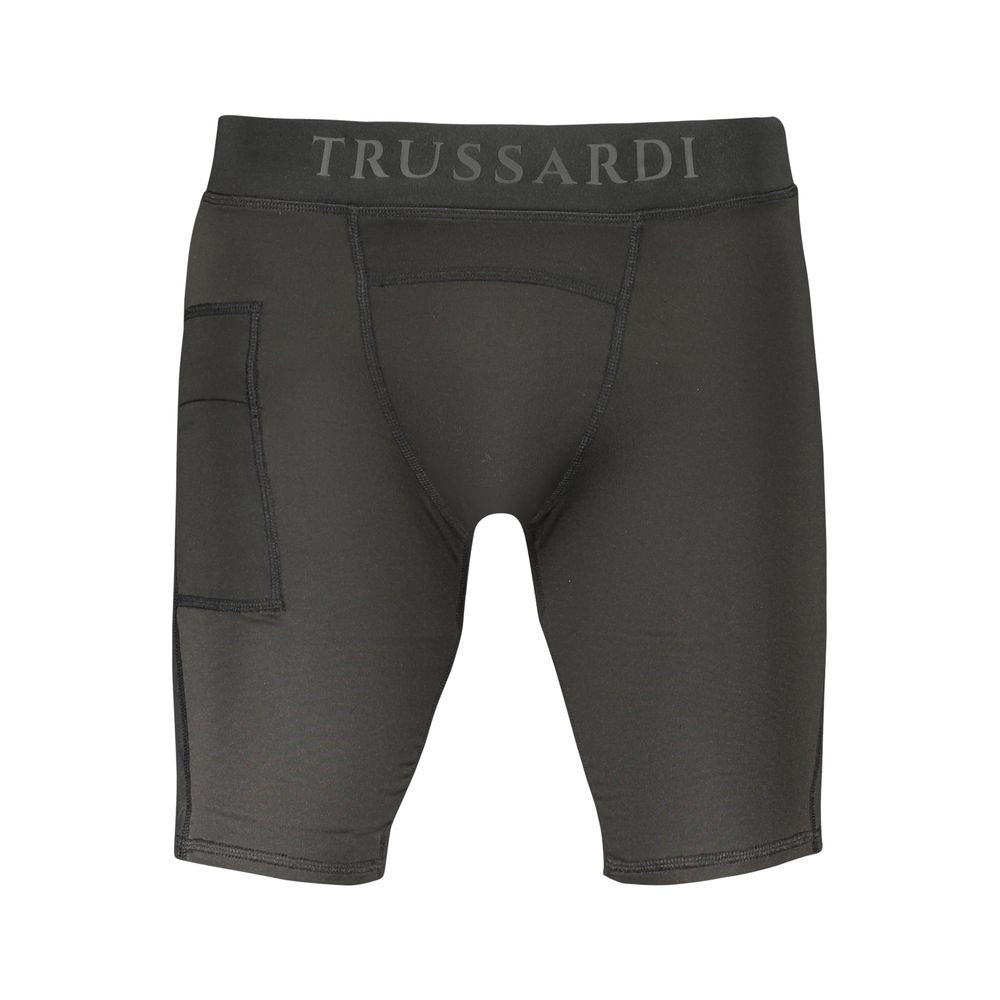 Trussardi Black Polyester Men's Workout Legging Trussardi