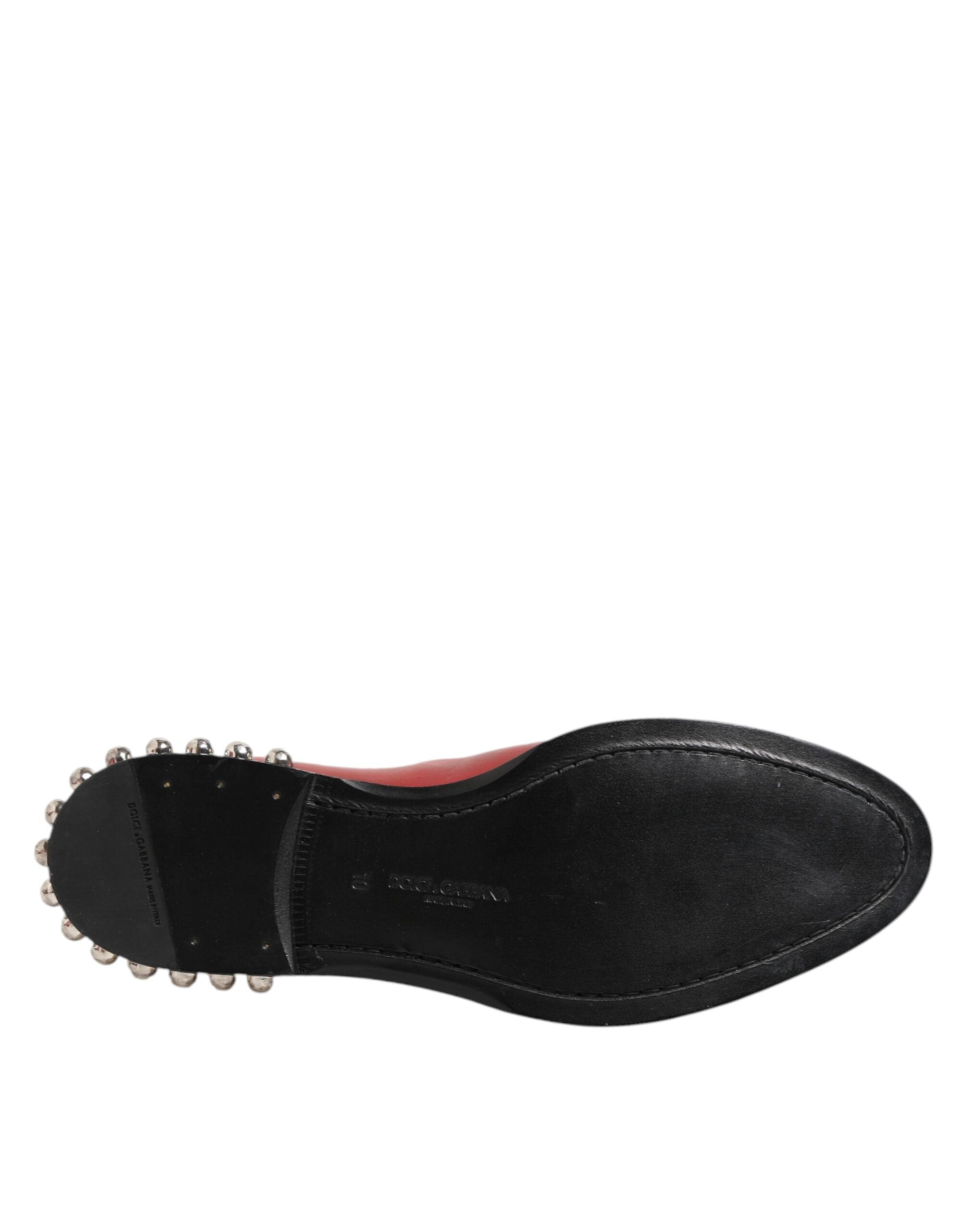 Dolce & Gabbana Red Studded Chelsea Short Ankle Boots Shoes Dolce & Gabbana