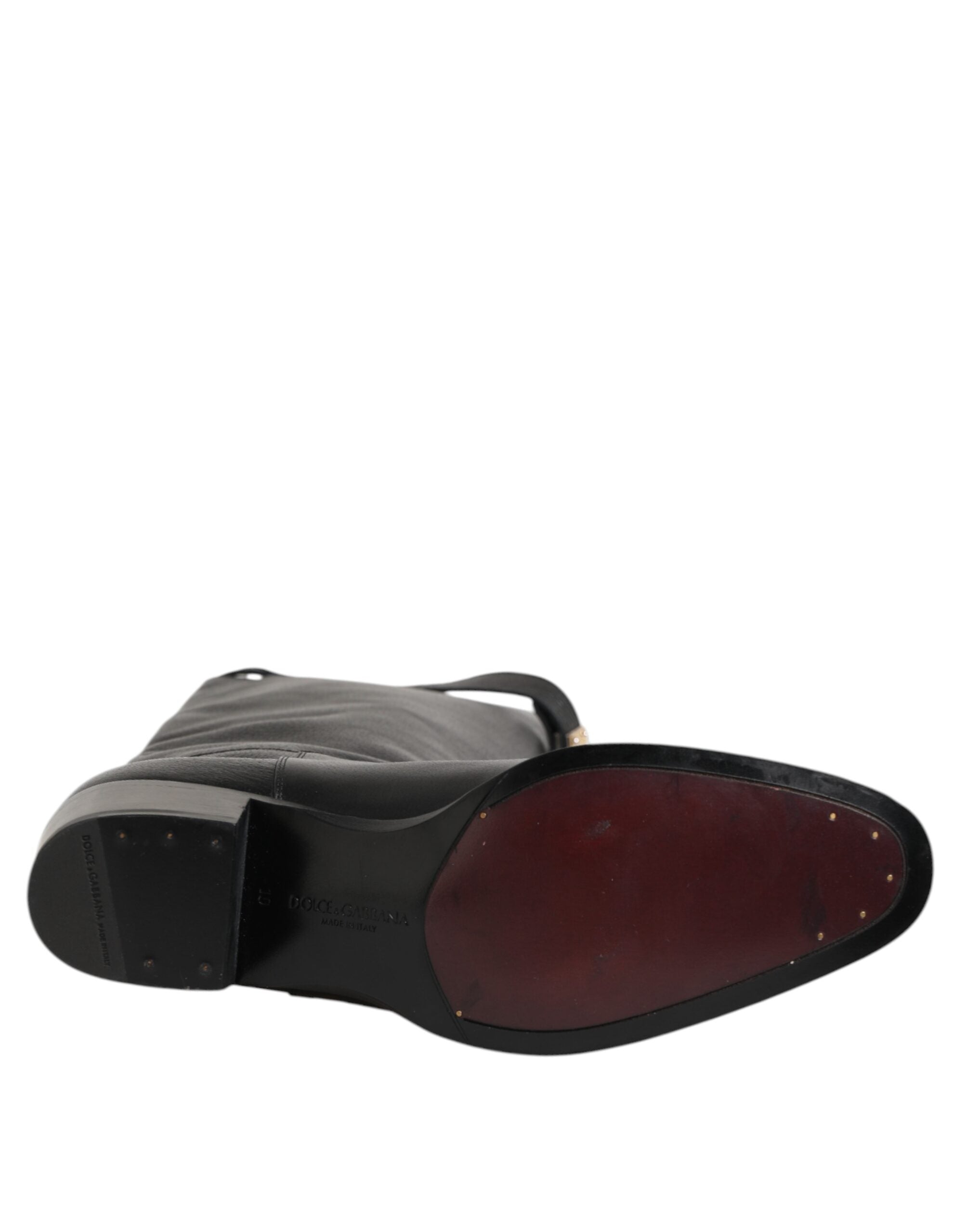 Dolce & Gabbana Black Logo Plaque Over The Calf Boots Shoes Dolce & Gabbana