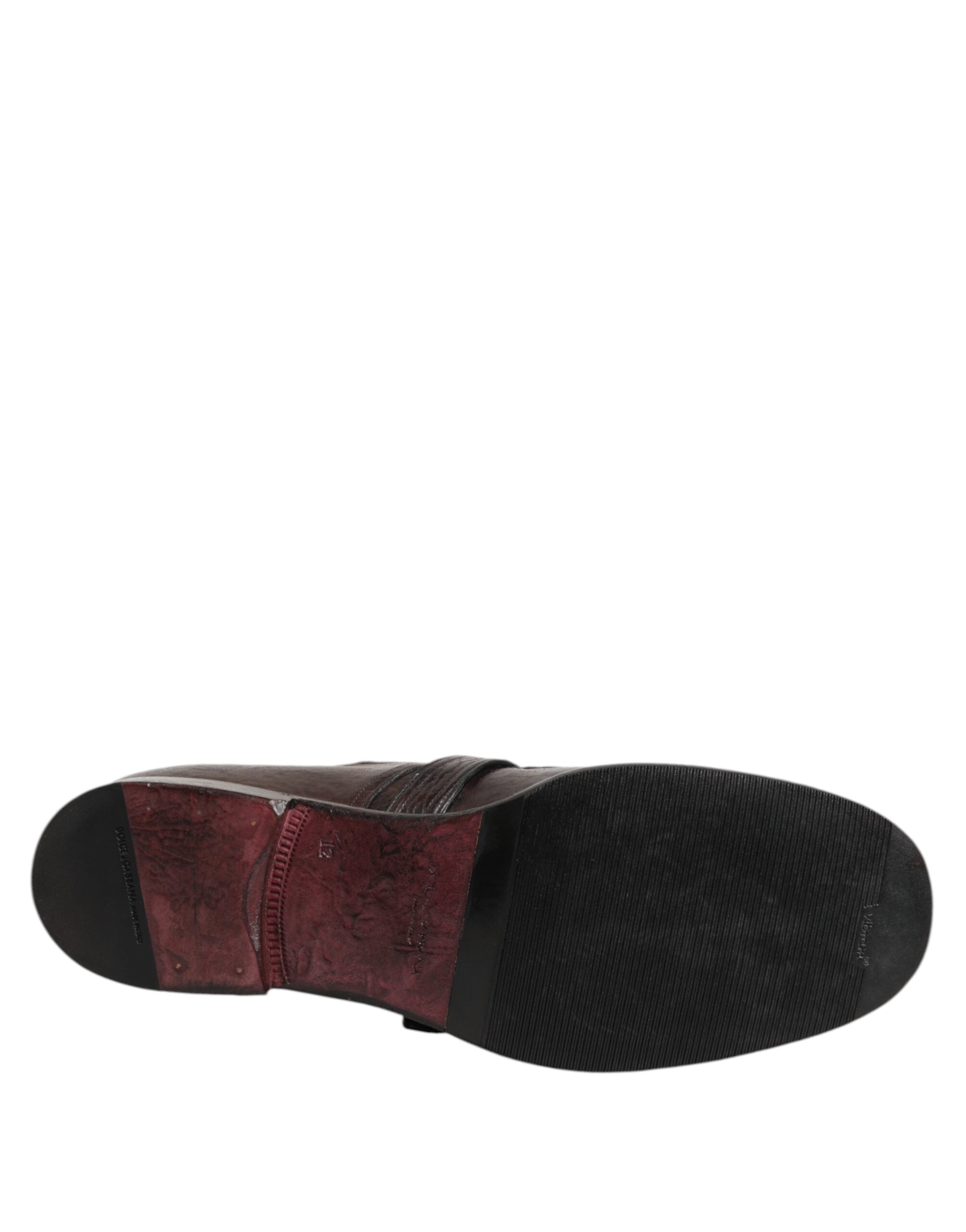 Dolce & Gabbana Brown Leather Monk Strap Formal Derby Shoes Dolce & Gabbana