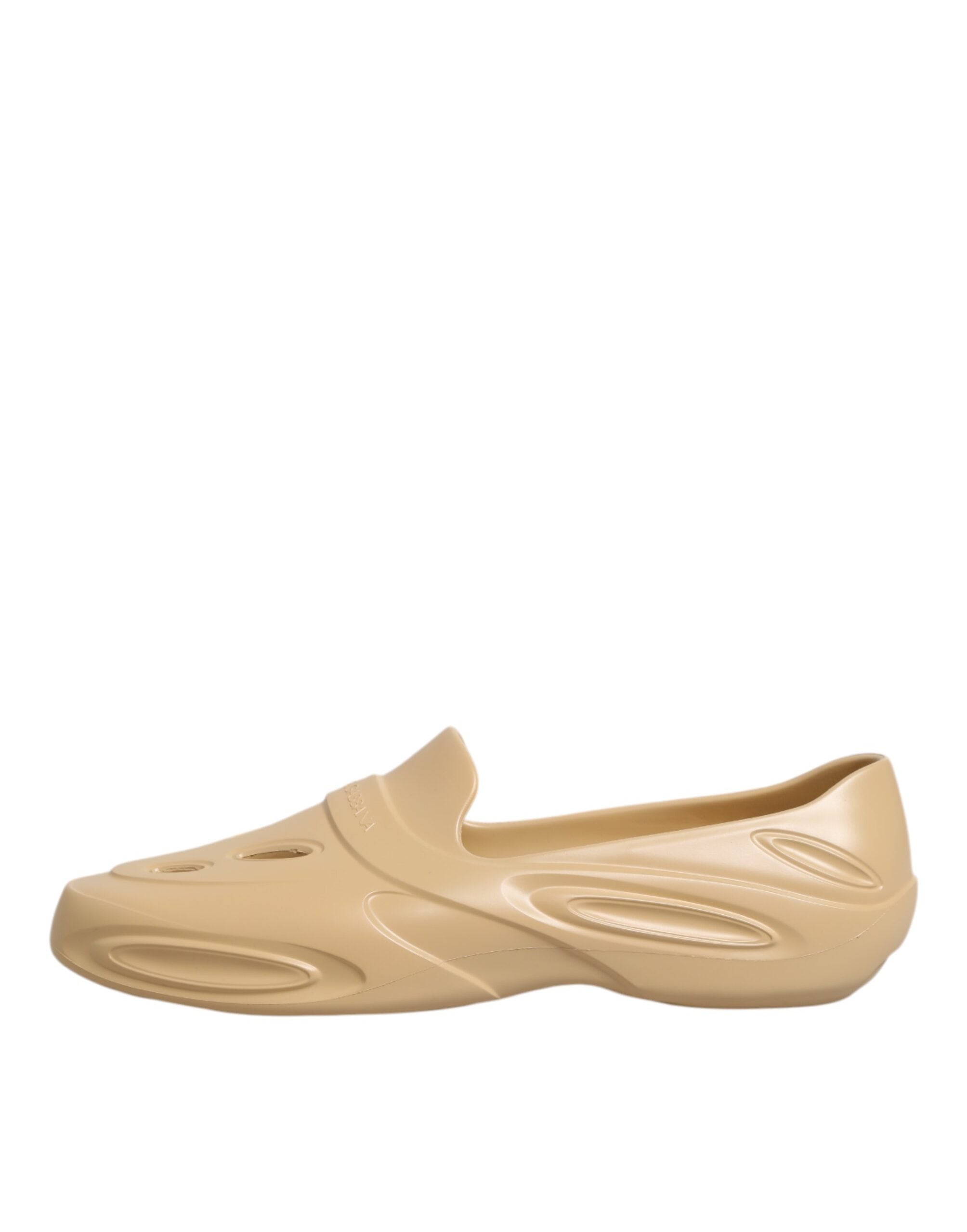 Dolce & Gabbana Beige Rubber Slides Low Top Sneakers Shoes Dolce & Gabbana