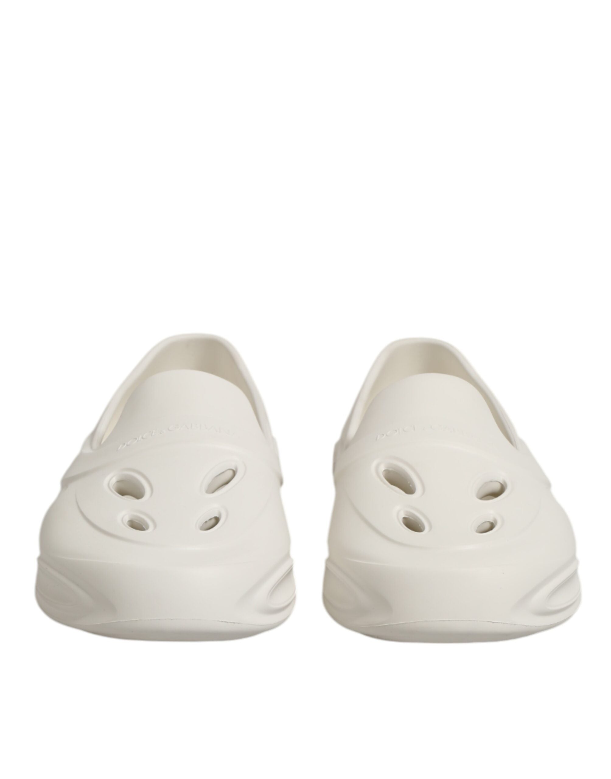 Dolce & Gabbana White Rubber Slides Low Top Sneakers Shoes Dolce & Gabbana