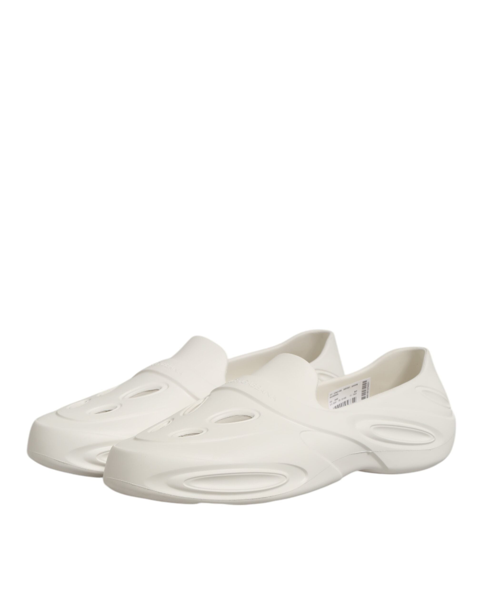 Dolce & Gabbana White Rubber Slides Low Top Sneakers Shoes Dolce & Gabbana