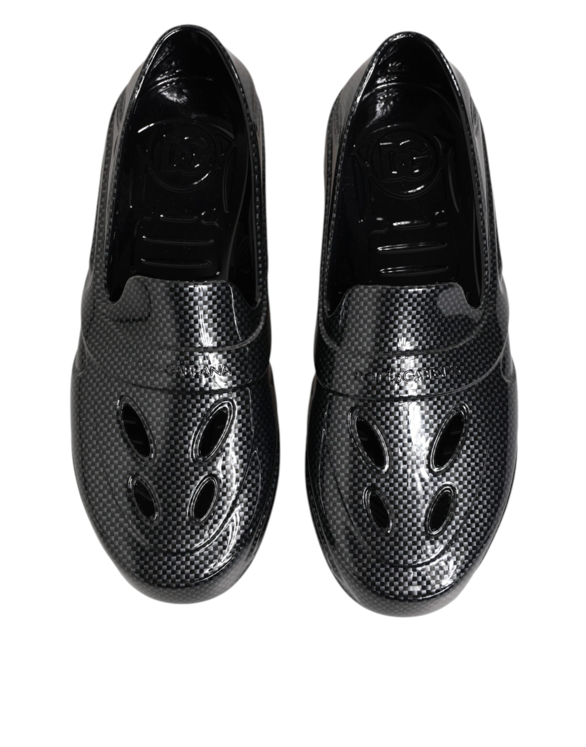 Dolce & Gabbana Black Rubber Slides Low Top Sneakers Shoes Dolce & Gabbana