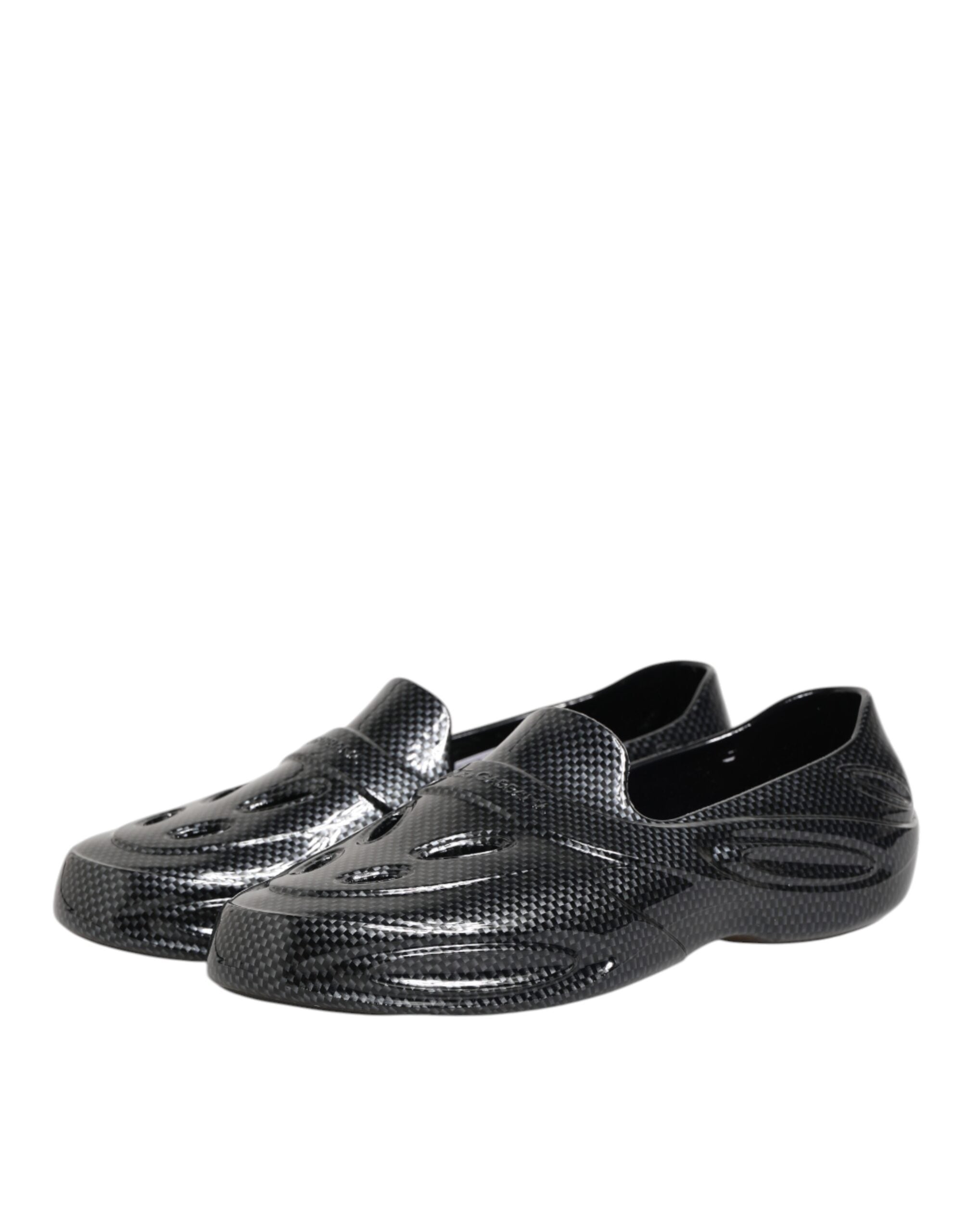 Dolce & Gabbana Black Rubber Slides Low Top Sneakers Shoes Dolce & Gabbana