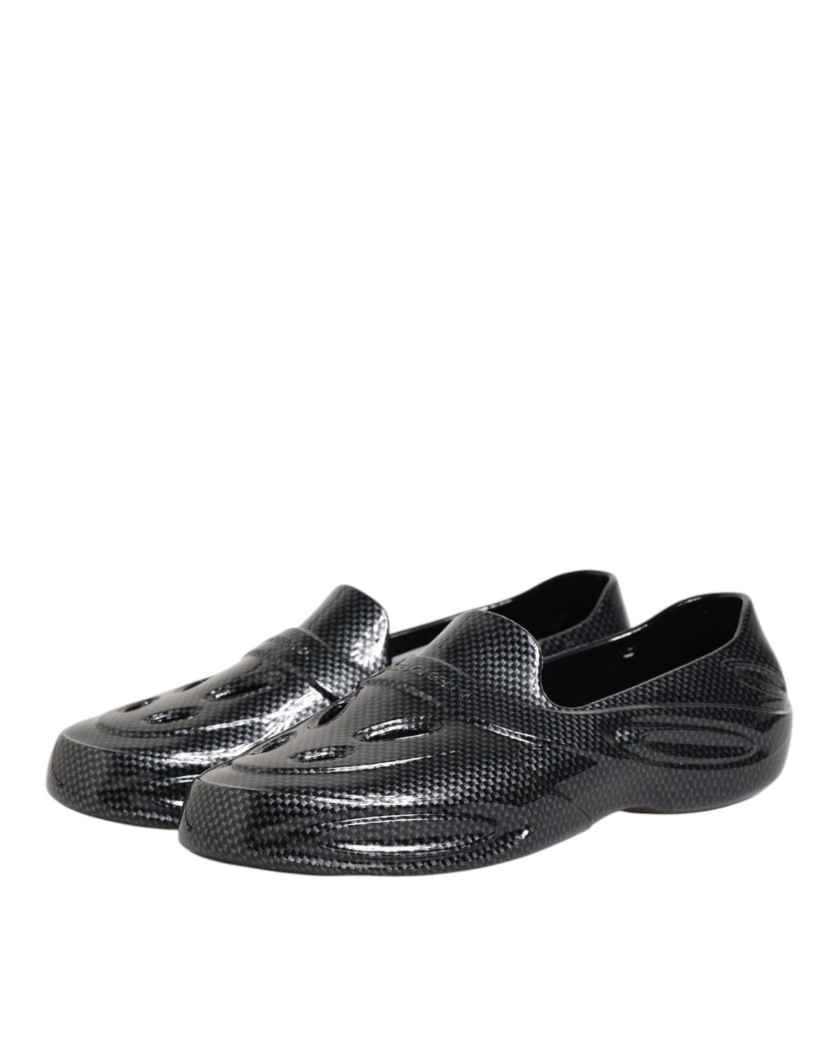 Dolce & Gabbana Black Rubber Slides Low Top Sneakers Shoes