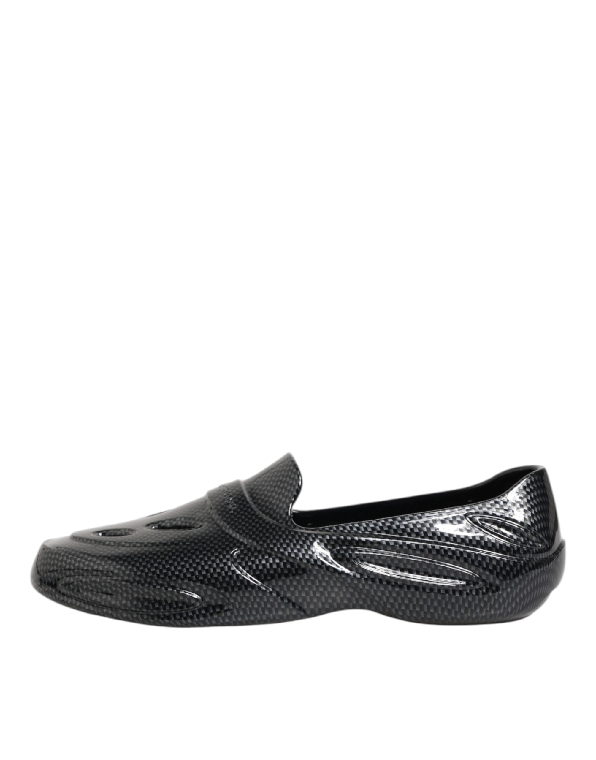 Dolce & Gabbana Black Rubber Slides Low Top Sneakers Shoes Dolce & Gabbana