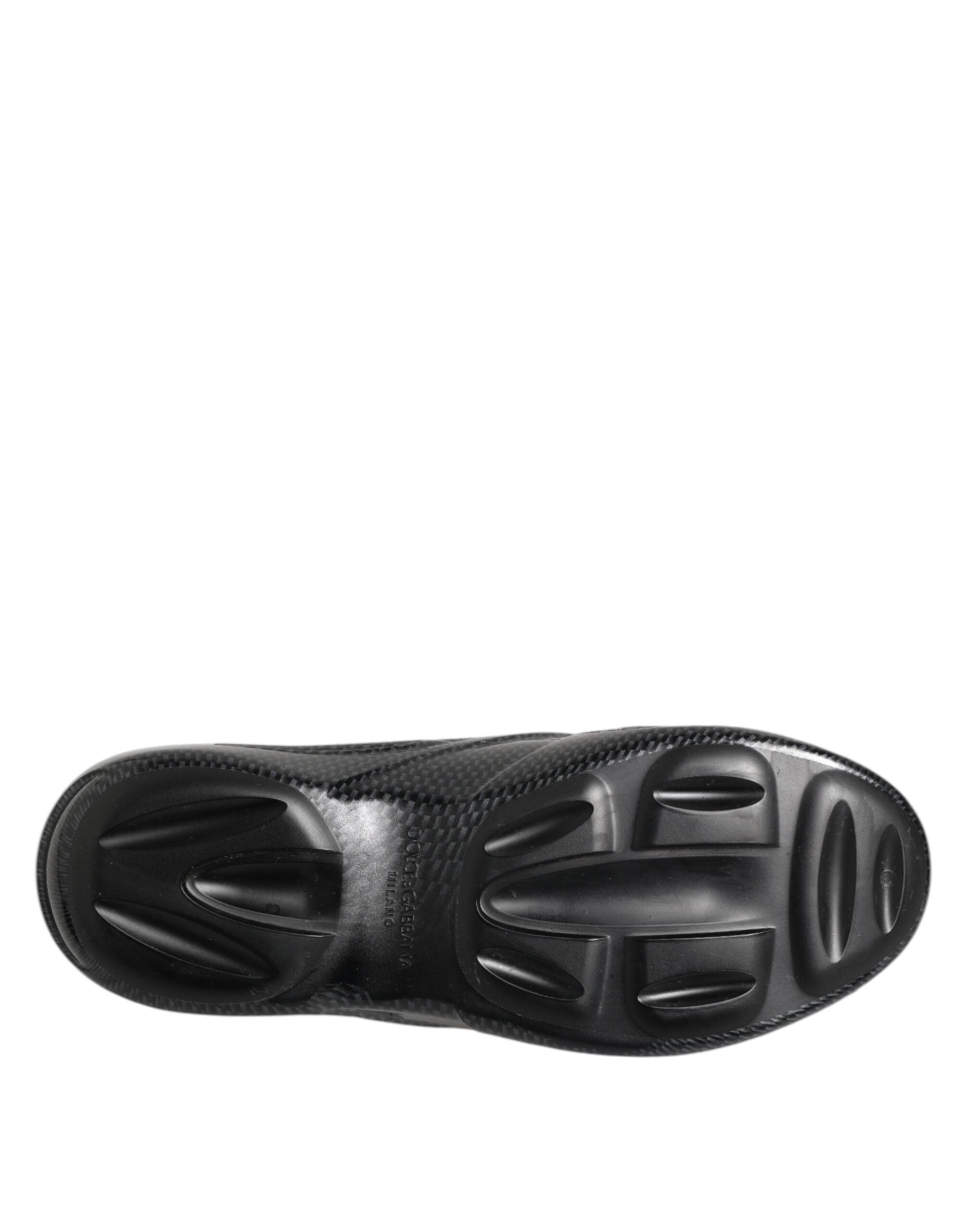 Dolce & Gabbana Black Rubber Slides Low Top Sneakers Shoes Dolce & Gabbana