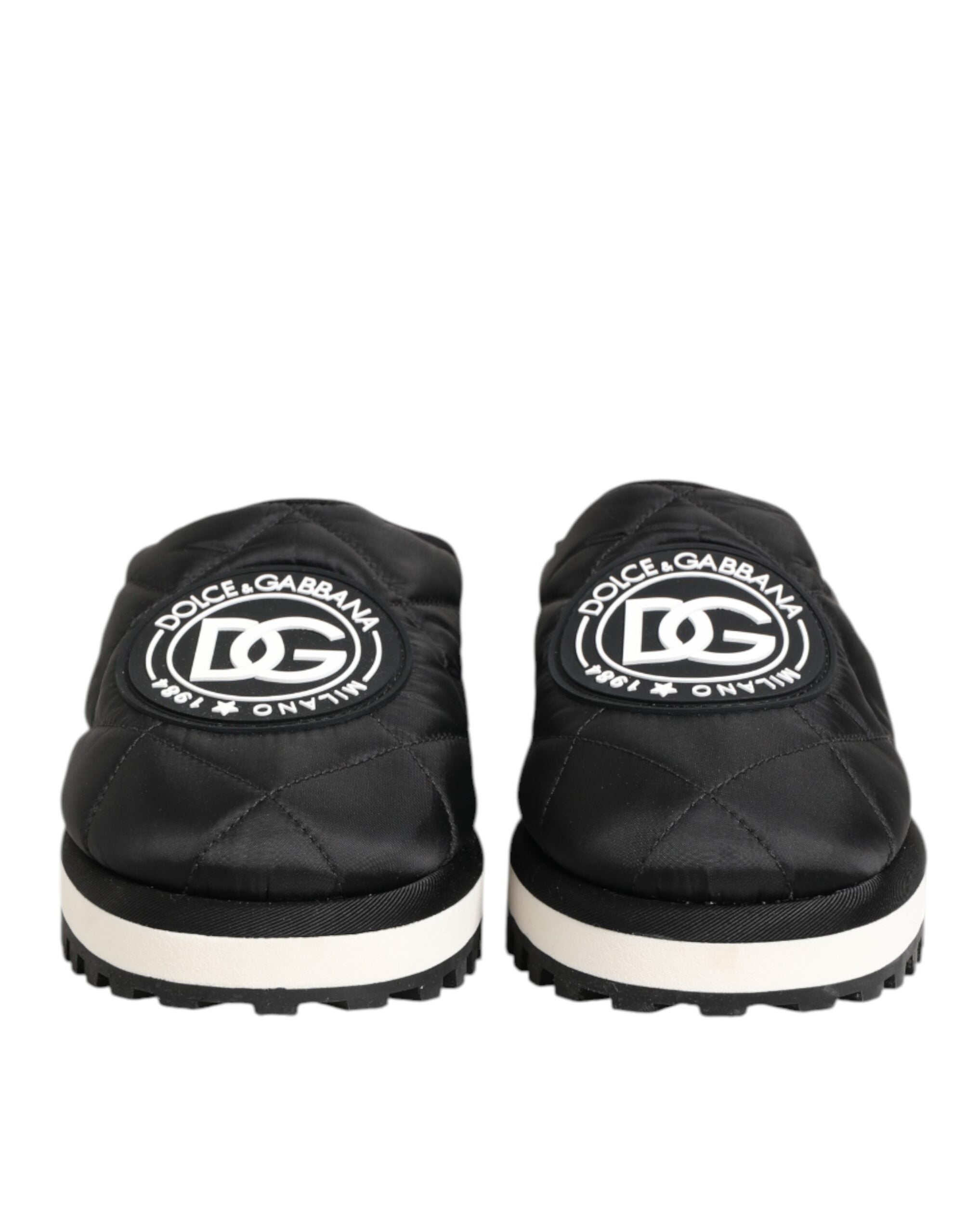 Dolce & Gabbana Black Nylon Low Top Slip On Sneaker Shoes Dolce & Gabbana