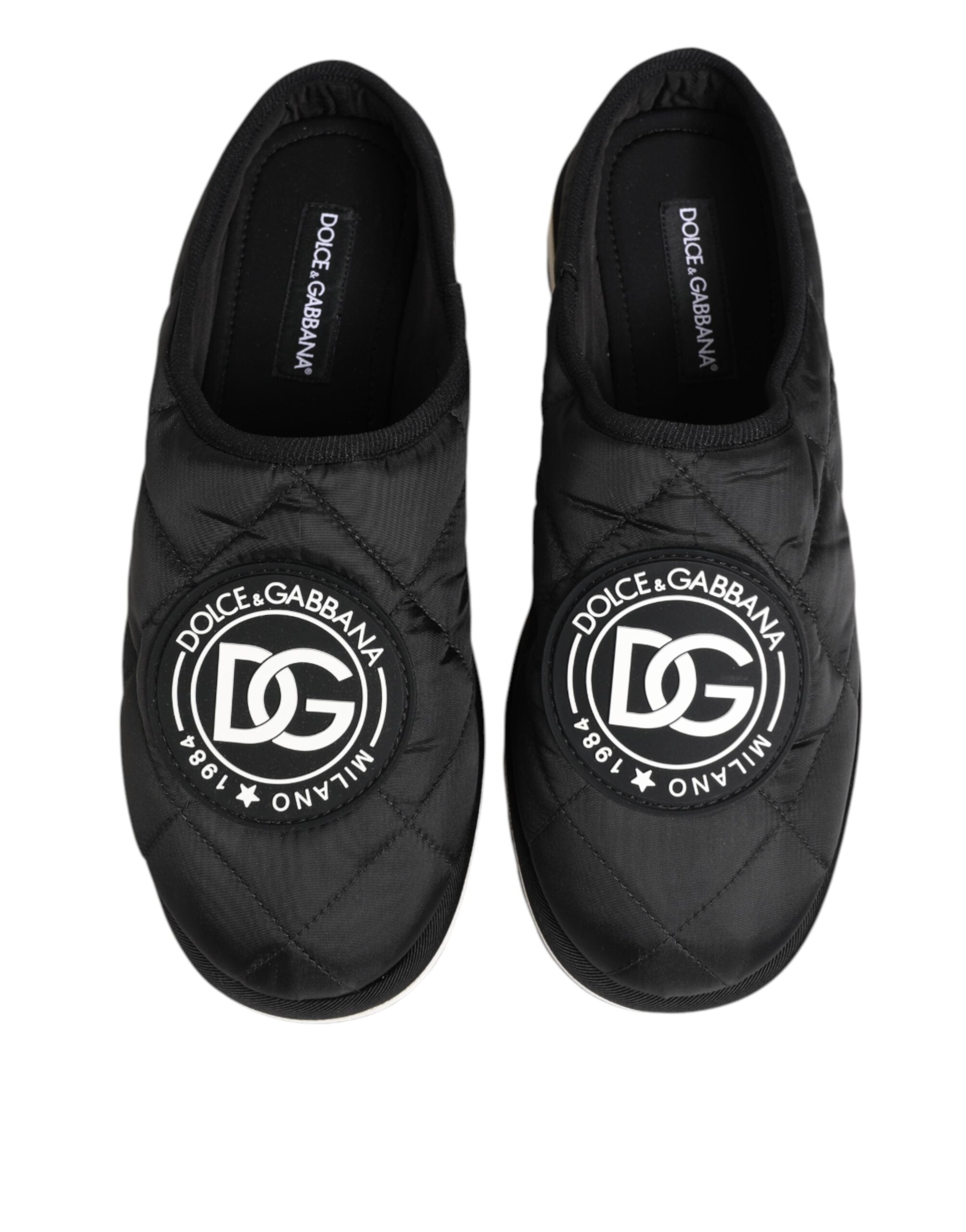 Dolce & Gabbana Black Nylon Low Top Slip On Sneaker Shoes Dolce & Gabbana