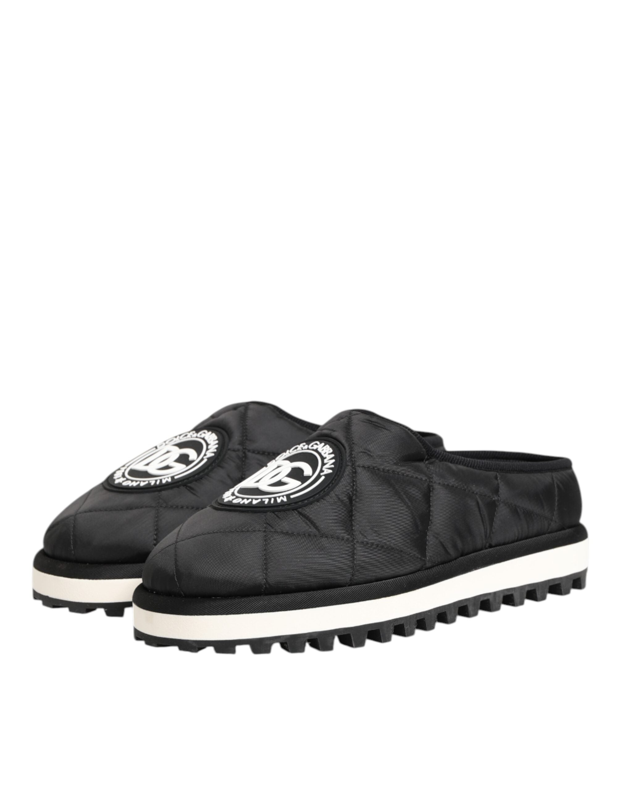 Dolce & Gabbana Black Nylon Low Top Slip On Sneaker Shoes Dolce & Gabbana