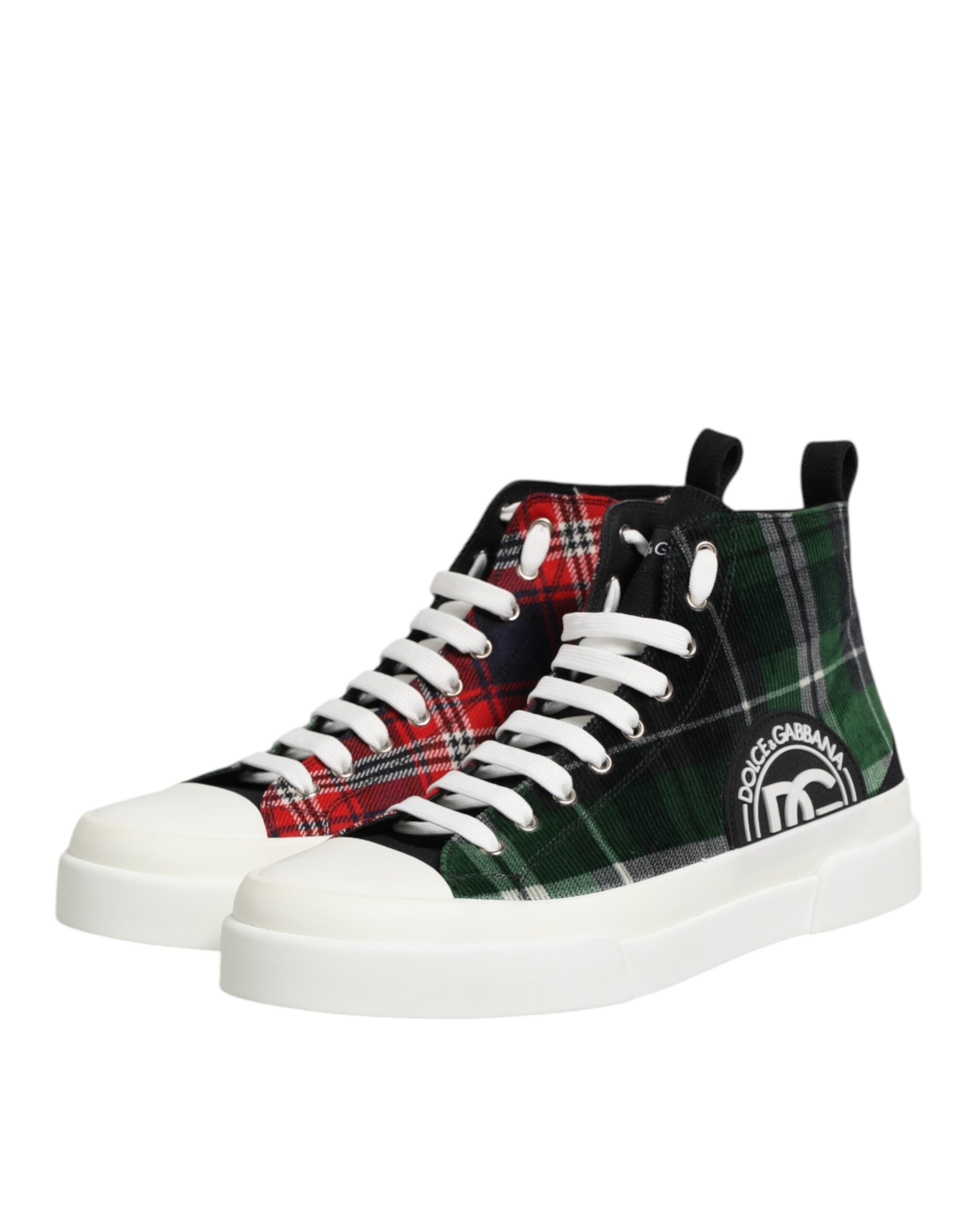 Dolce & Gabbana Multicolor DG Logo Men High Top Sneakers Shoes Dolce & Gabbana