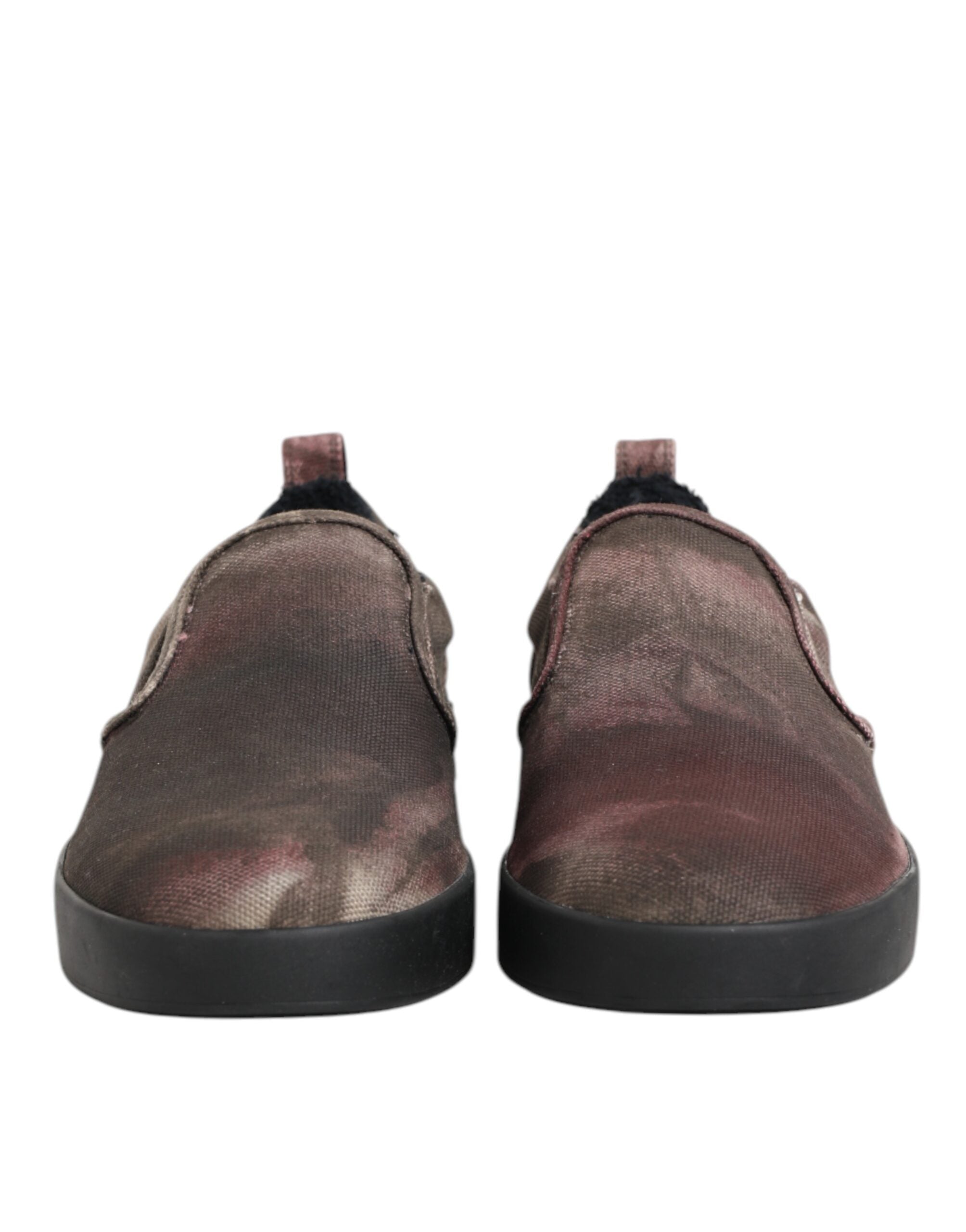 Dolce & Gabbana Multicolor Cotton Low Top Slip On Men Sneakers Shoes Dolce & Gabbana