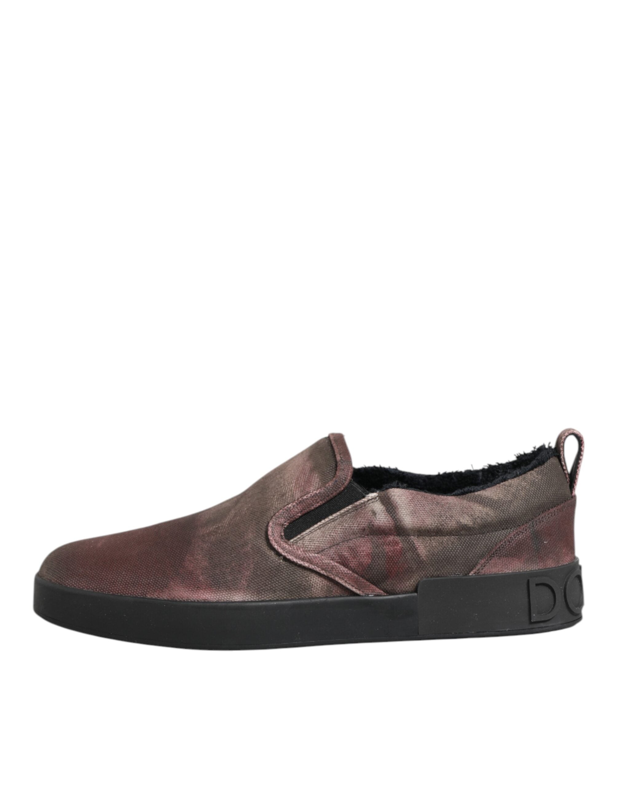 Dolce & Gabbana Multicolor Cotton Low Top Slip On Men Sneakers Shoes Dolce & Gabbana