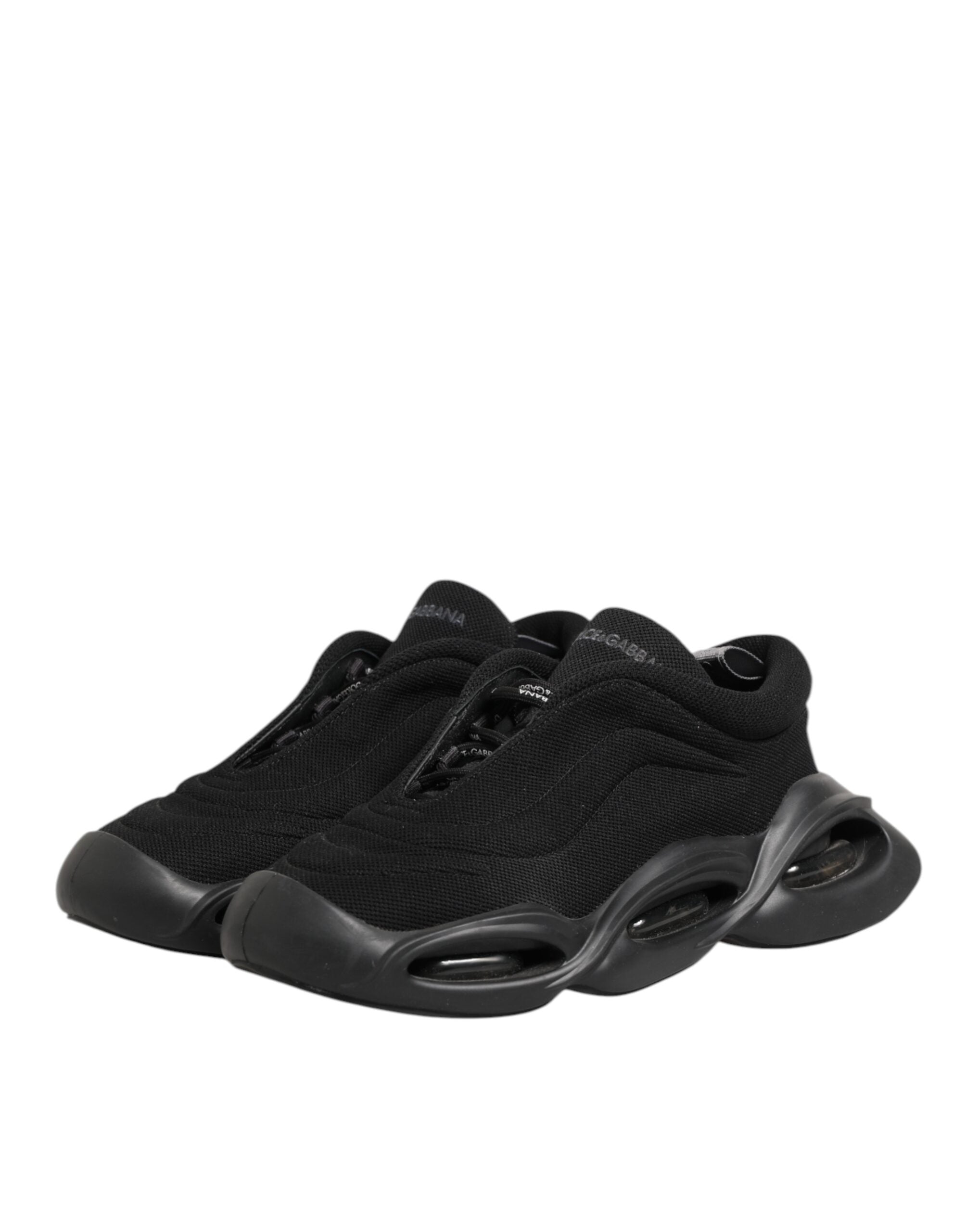 Dolce & Gabbana Black Lace Up Wave Low Top Men Sneaker Shoes Dolce & Gabbana