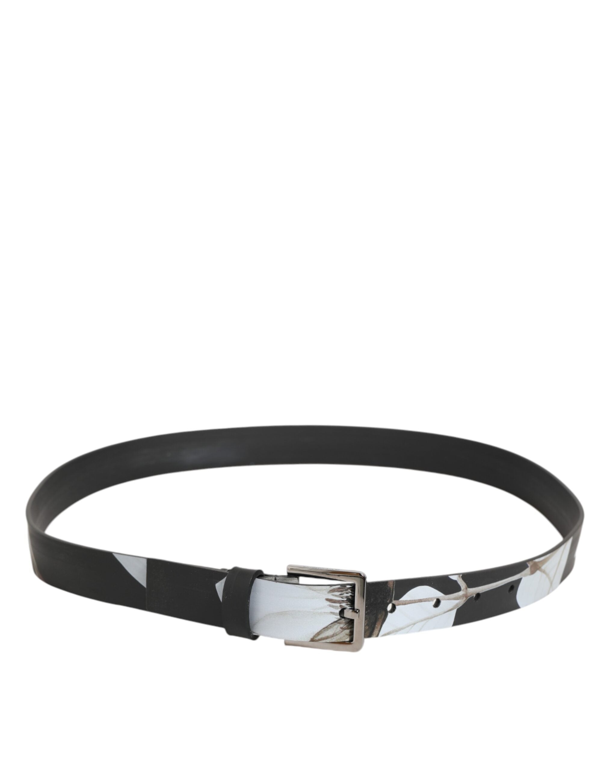 Dolce & Gabbana Multicolor PVC Floral Silver Buckle Men Belt Dolce & Gabbana