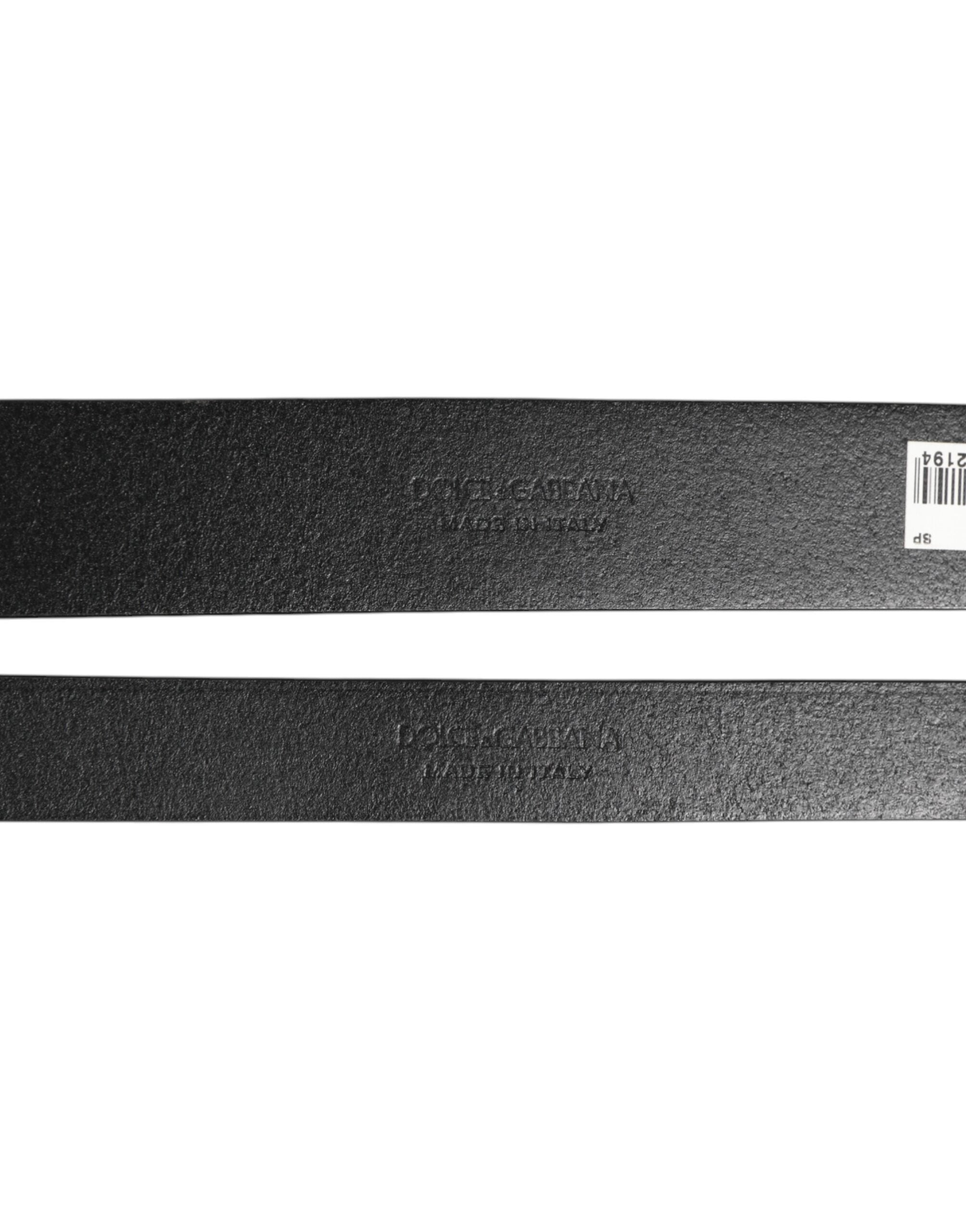 Dolce & Gabbana Black Double Strap Leather Brass Buckle Belt Dolce & Gabbana