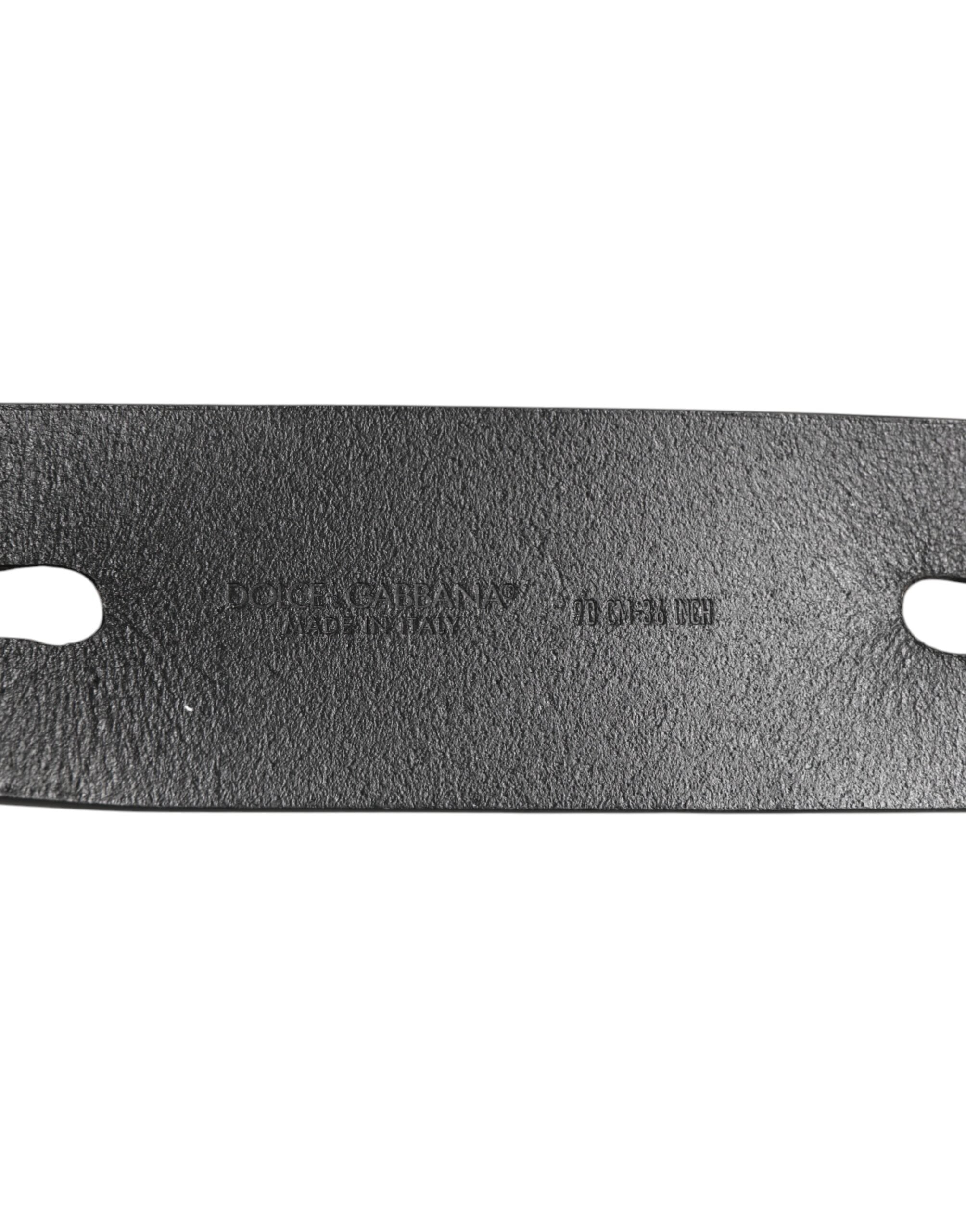 Dolce & Gabbana Black Double Strap Leather Silver Buckle Belt Dolce & Gabbana
