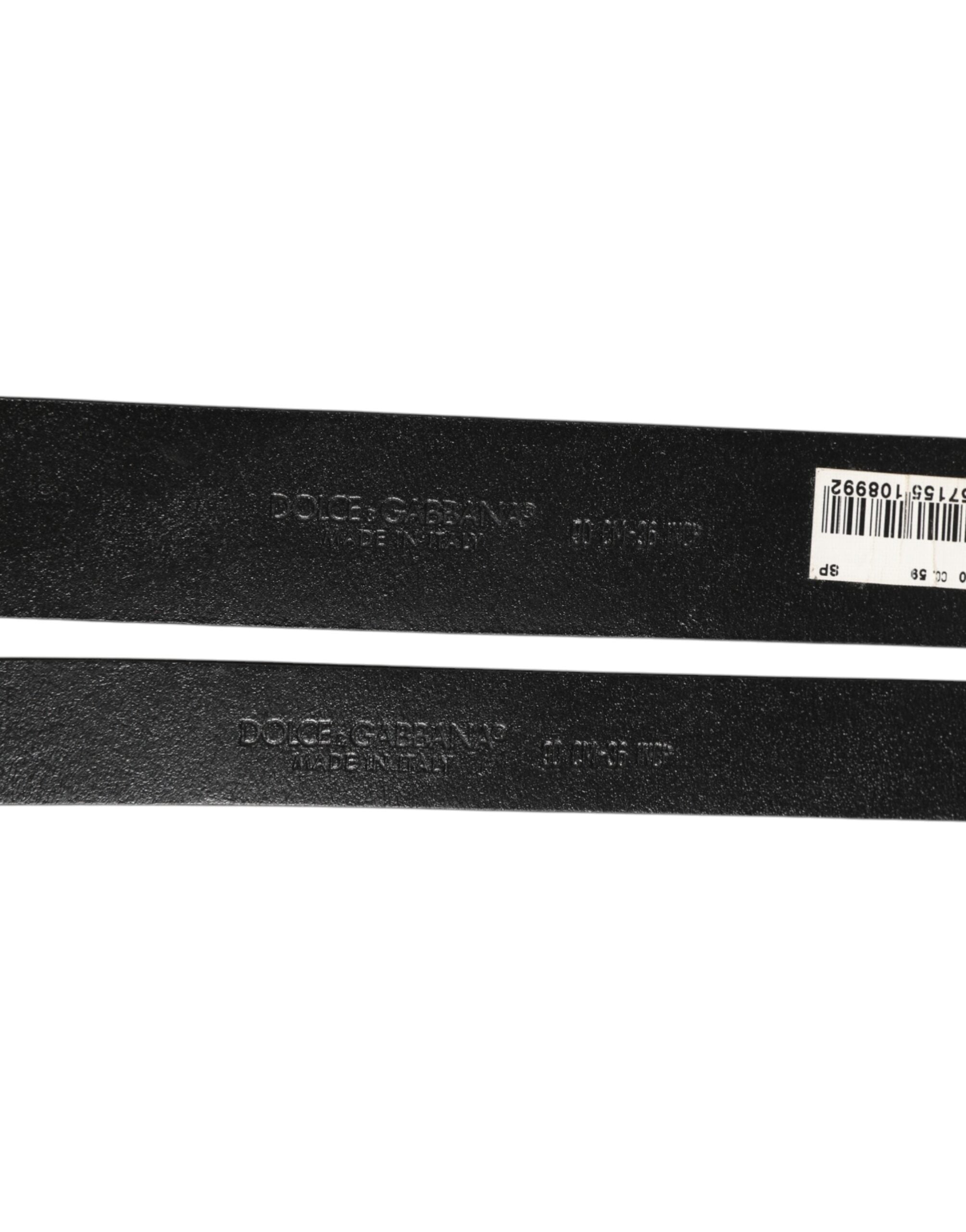 Dolce & Gabbana Black Double Strap Leather Silver Buckle Belt Dolce & Gabbana