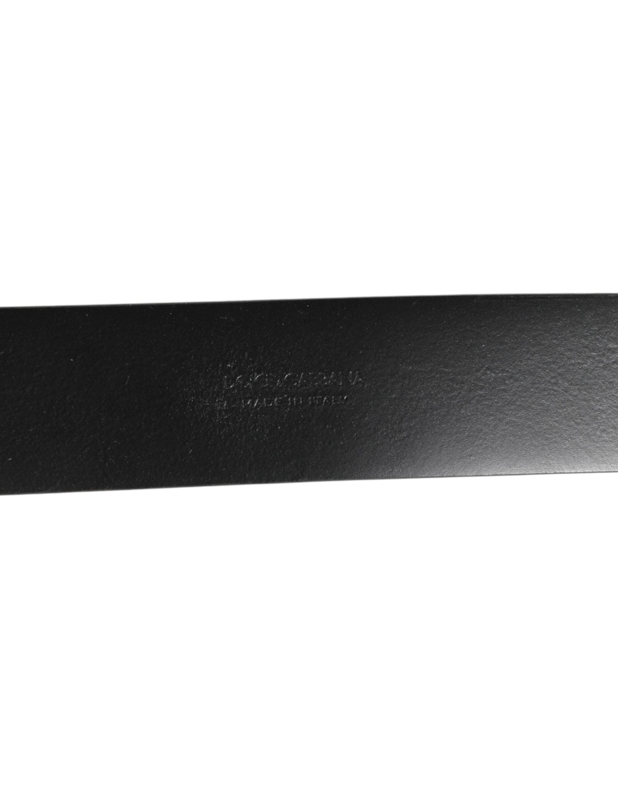 Dolce & Gabbana Black Leather Side Rings Brass Buckle Belt Dolce & Gabbana
